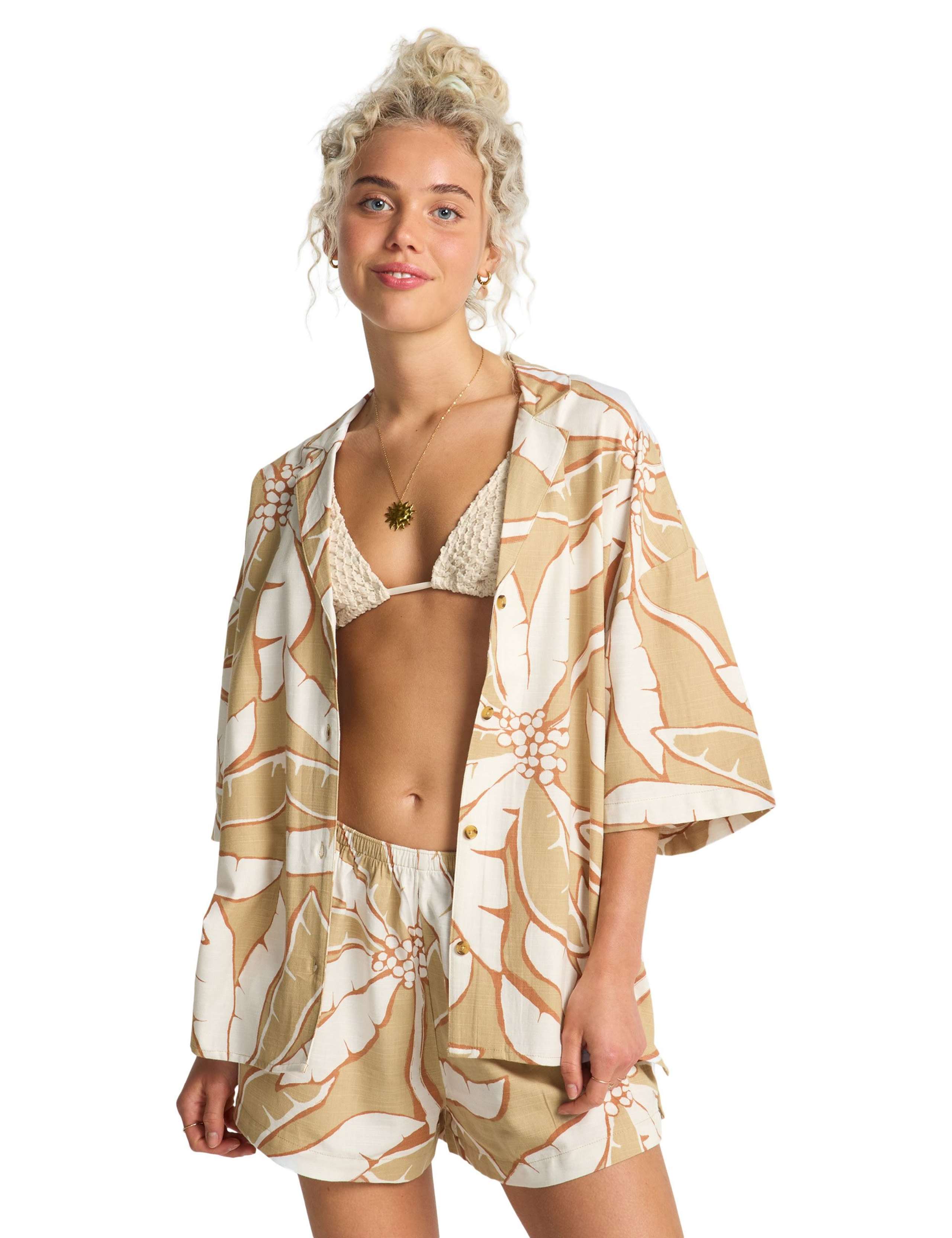 Beach Side Cotton Rich Floral Beach Shirt