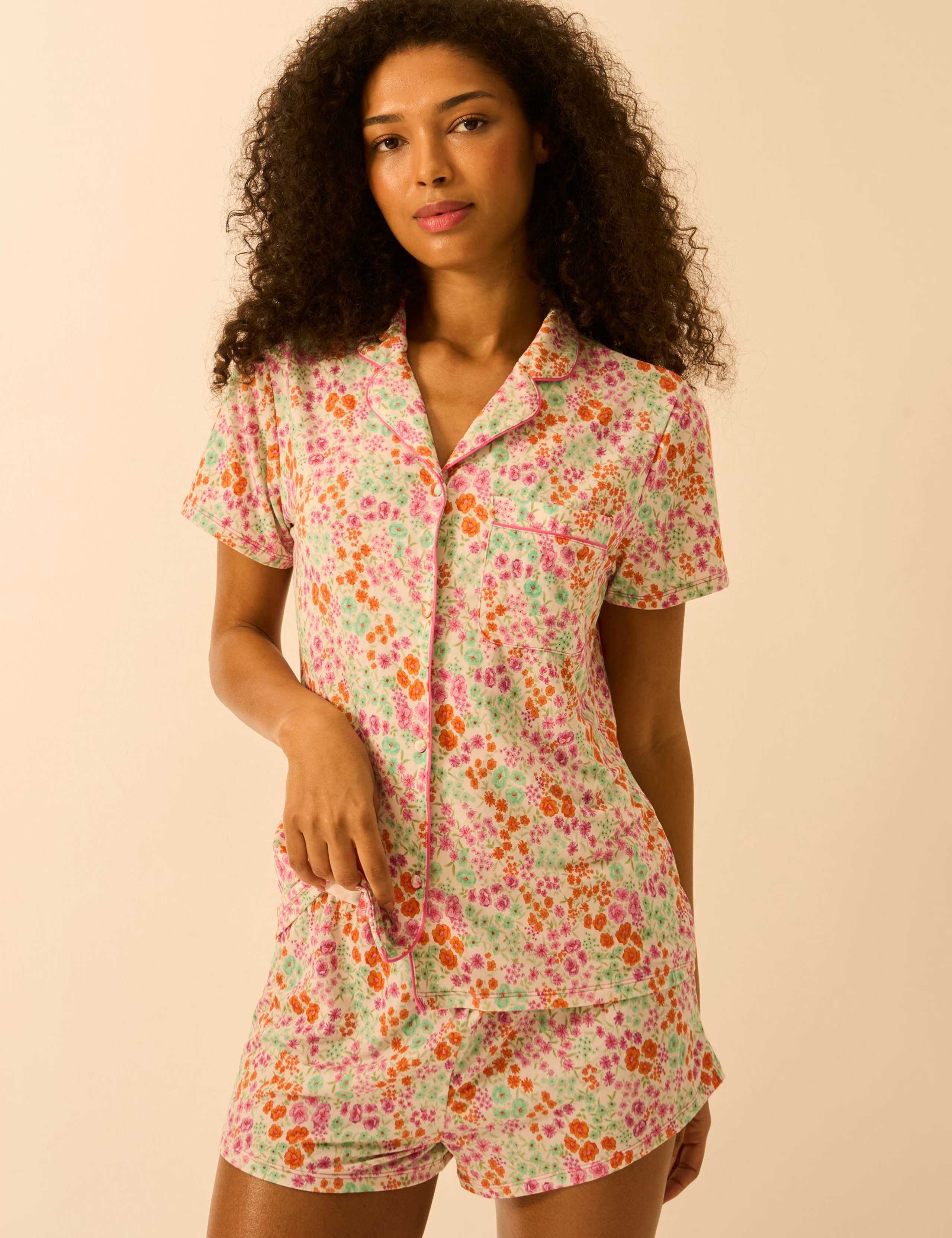 Modal Rich Floral Shortie Set