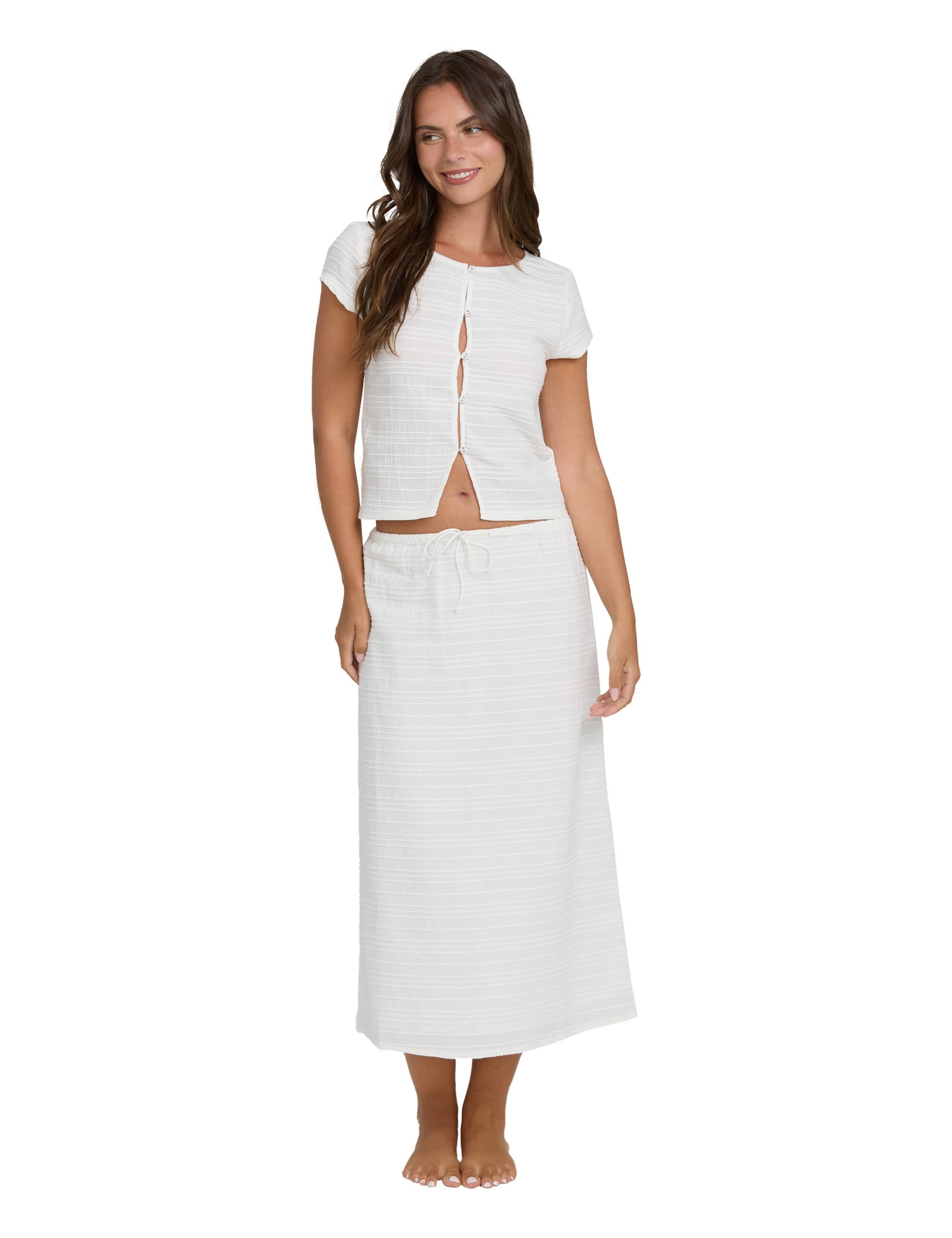 Your Call Pure Cotton Textured Maxi Skirt
