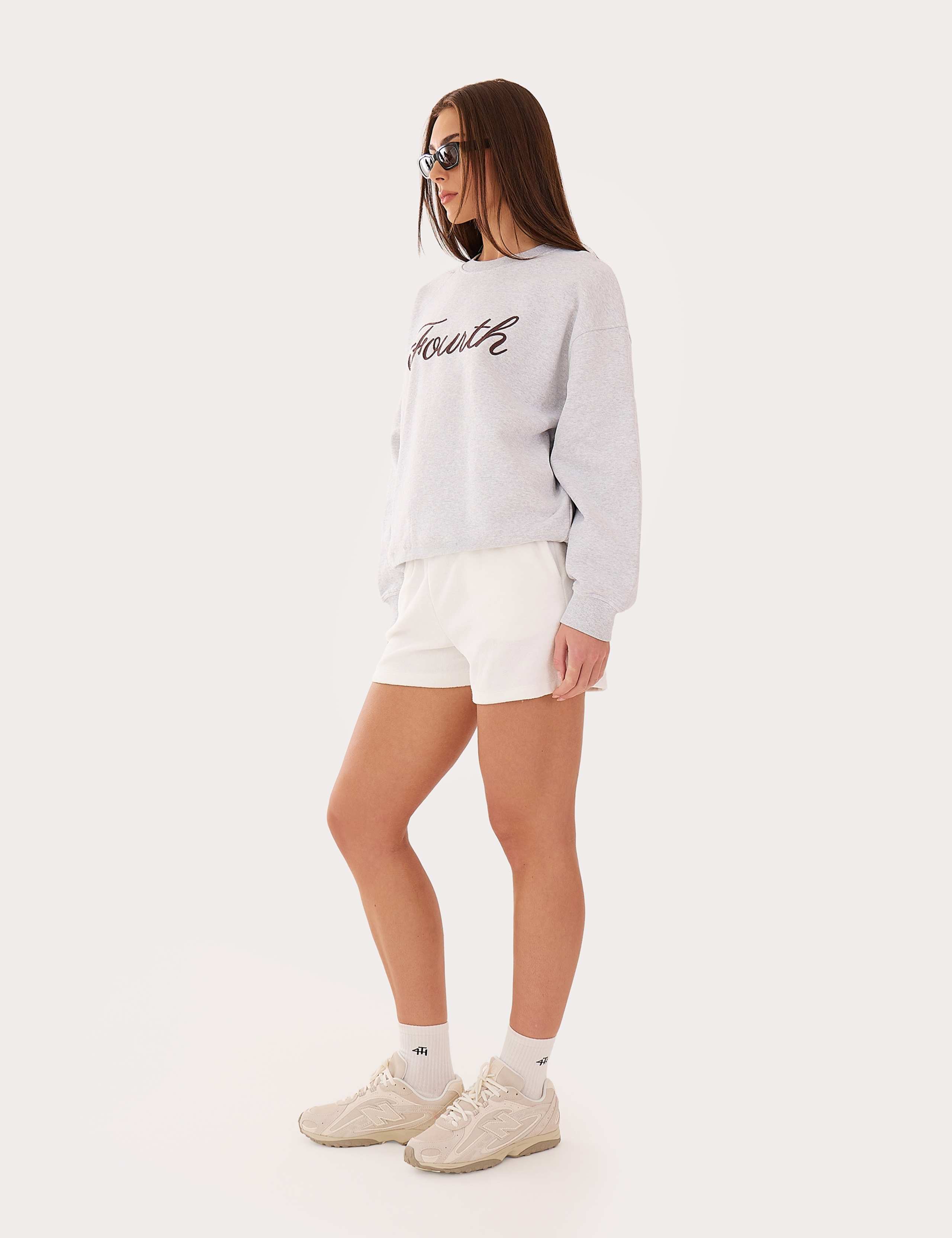 Pure Cotton Embroidered Relaxed Sweatshirt