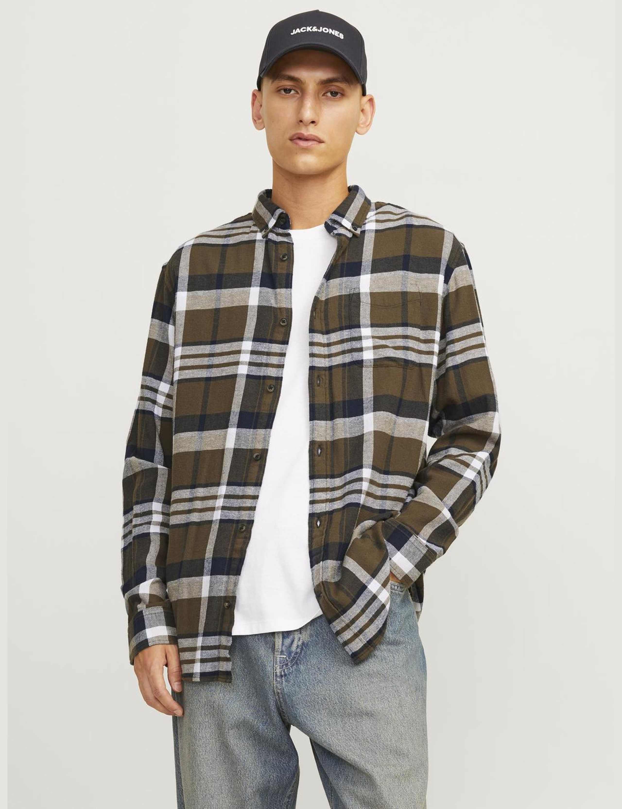 Slim Fit Pure Cotton Checked Overshirt