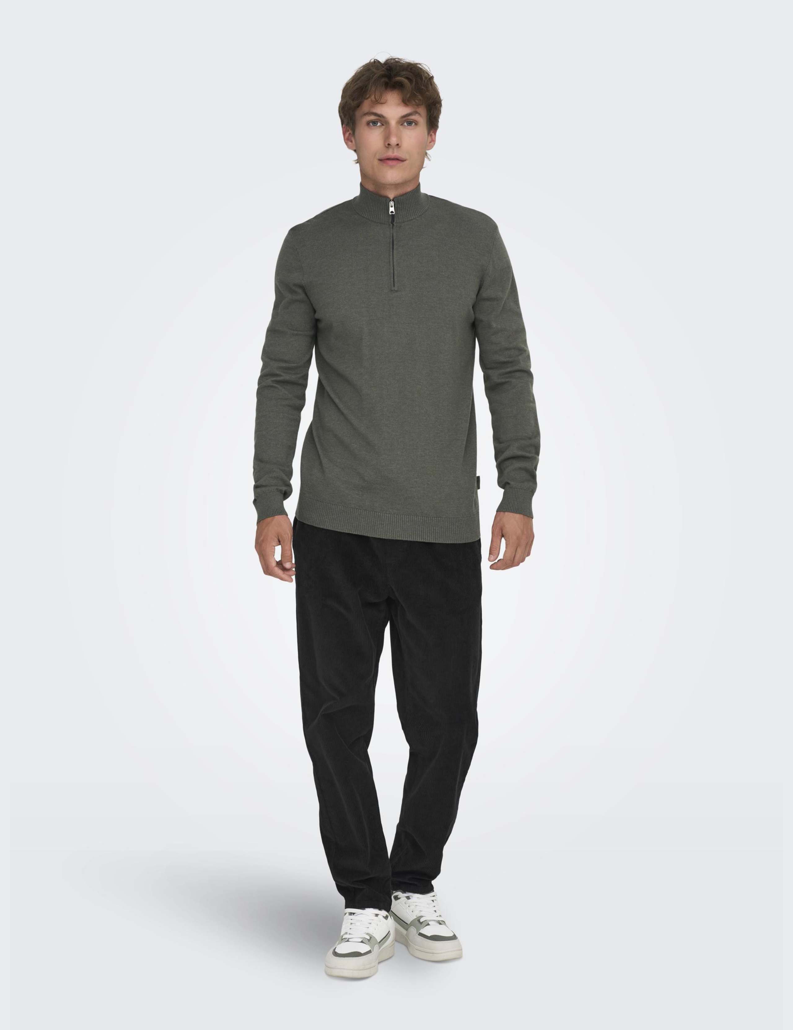 Tapered Fit Corduroy Elasticated Waist Trousers