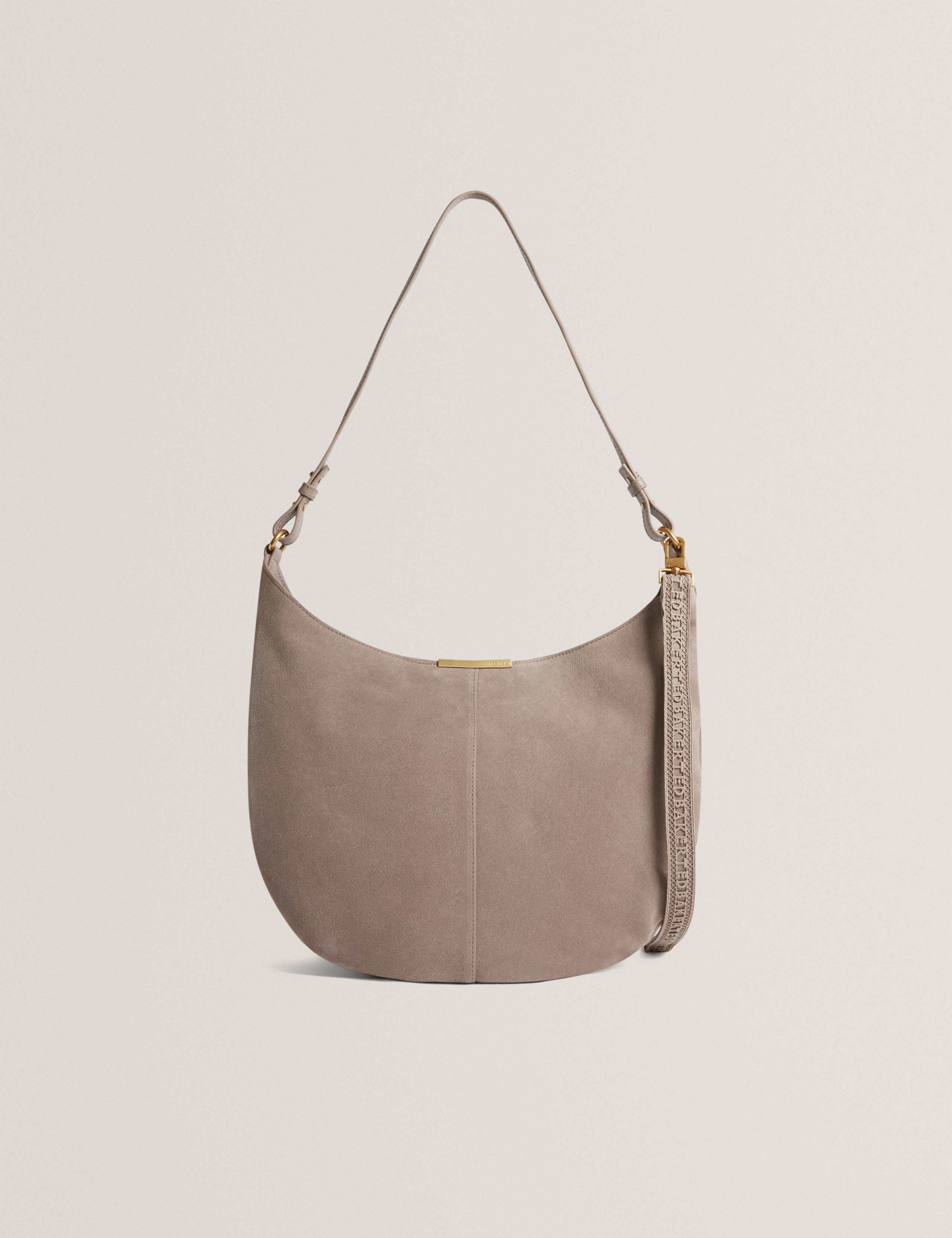 Leather Bar Detail Hobo Bag