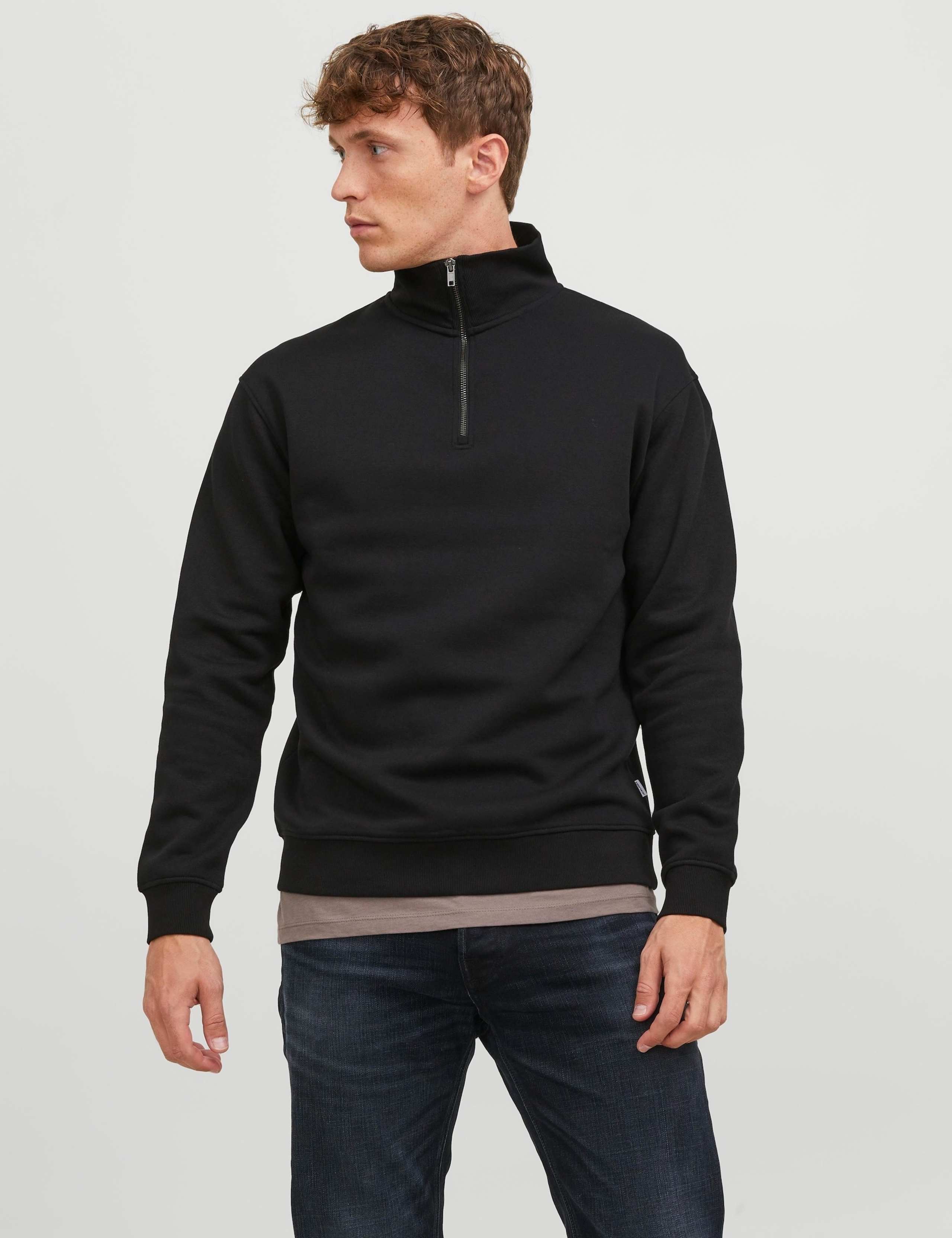 Cotton Blend Half Zip Sweatshirt