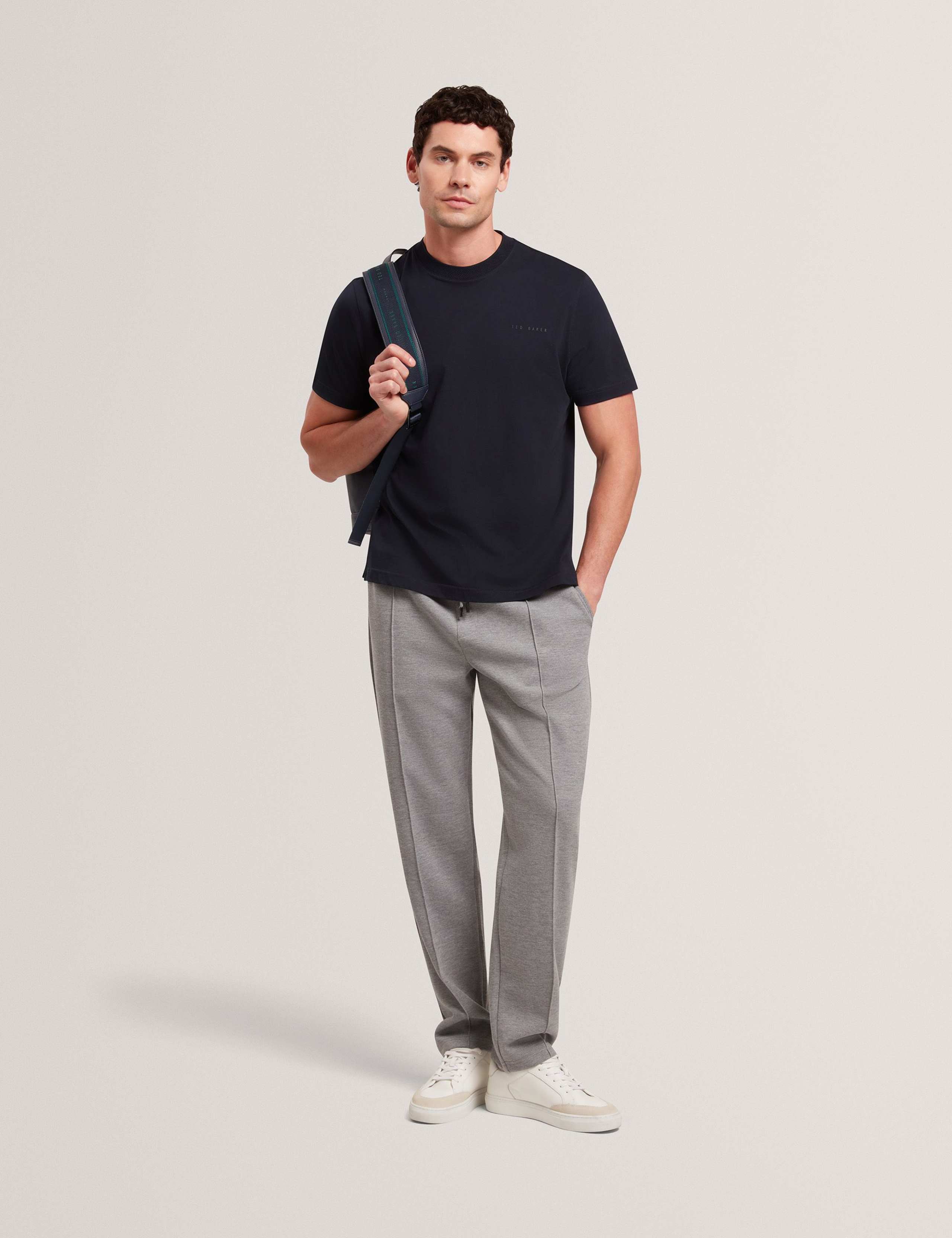 Pure Cotton Branded Honeycomb Trim T-Shirt