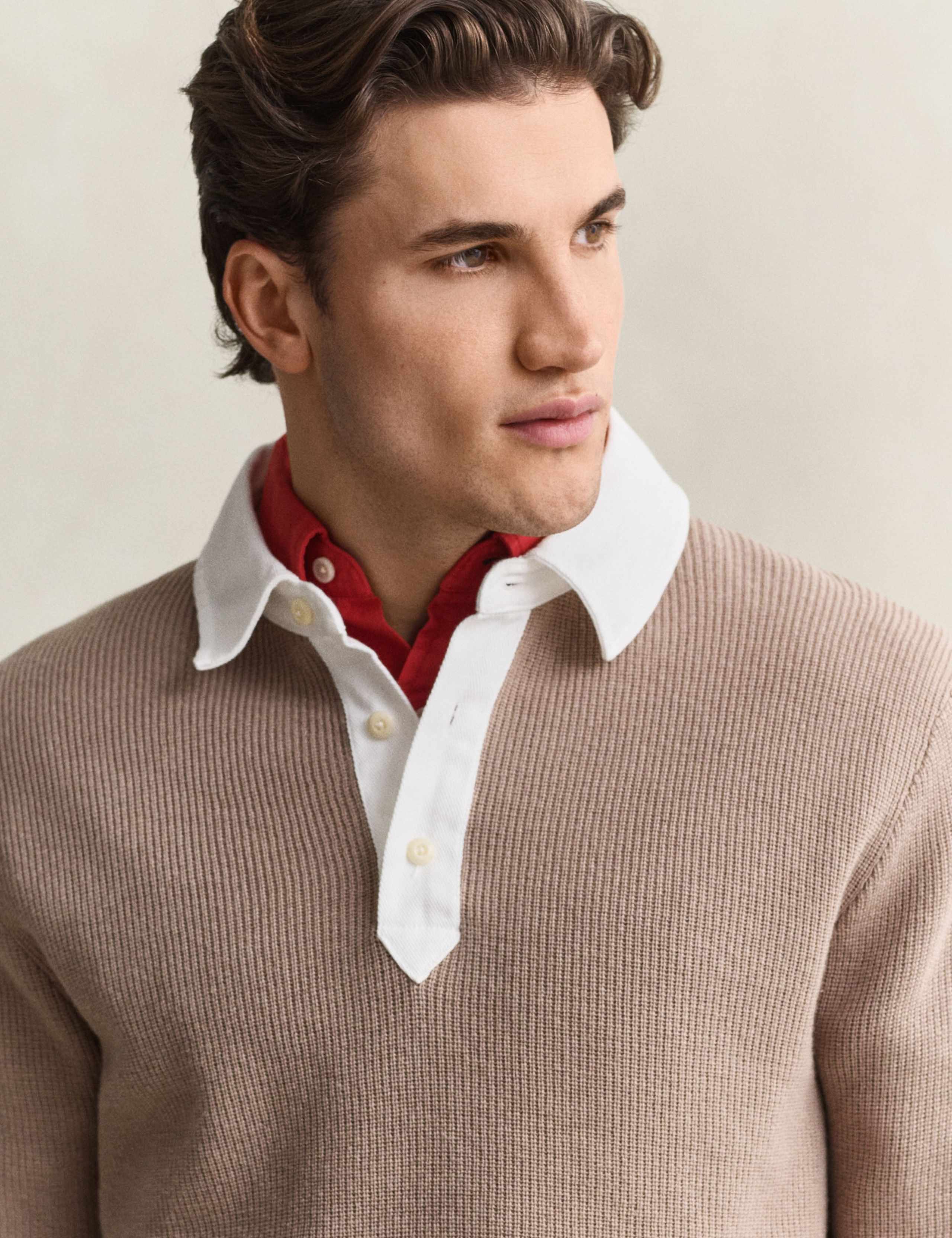 Merino Wool Blend Knitted Rugby Shirt