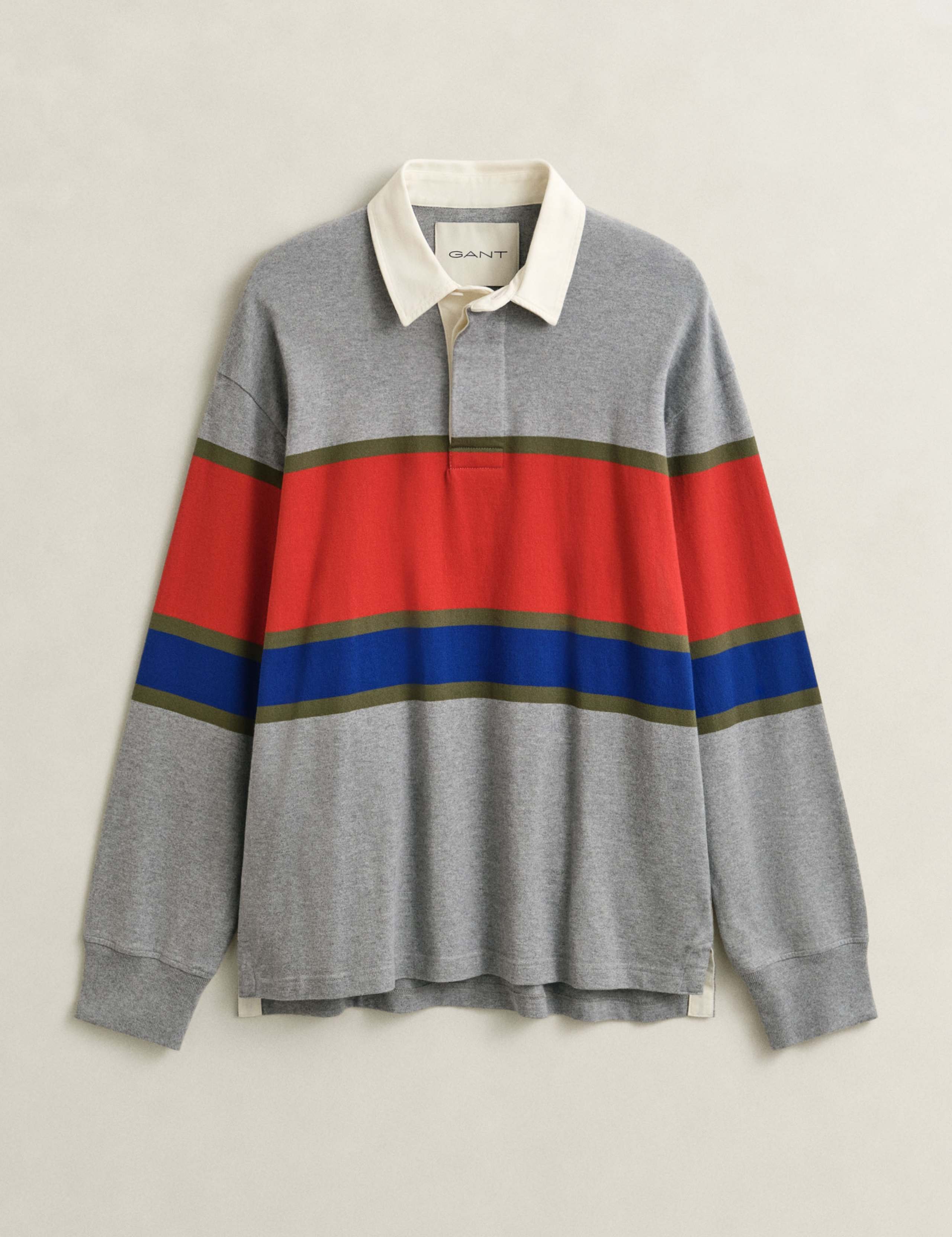Pure Cotton Colour Block Striped Rugby Shirt
