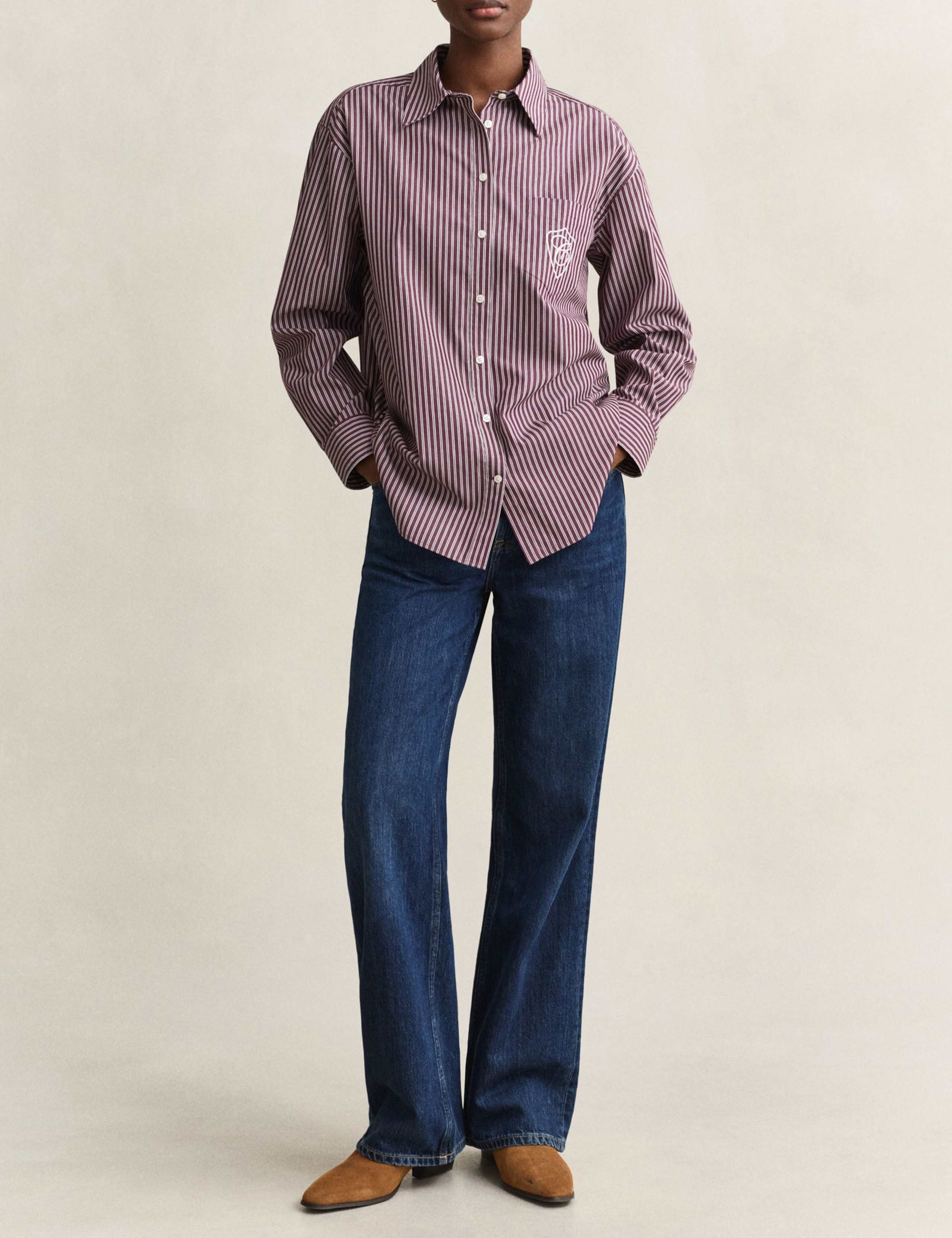 Pure Cotton Striped Button Through Shirt