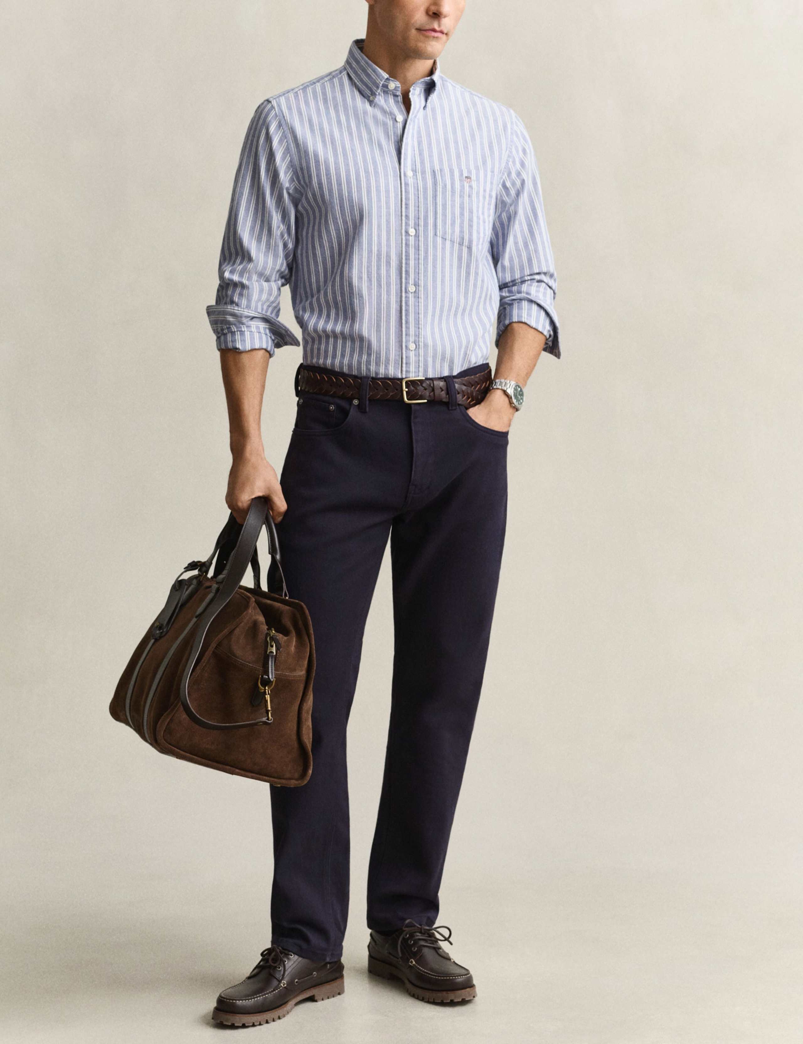 Pure Cotton Striped Oxford Shirt