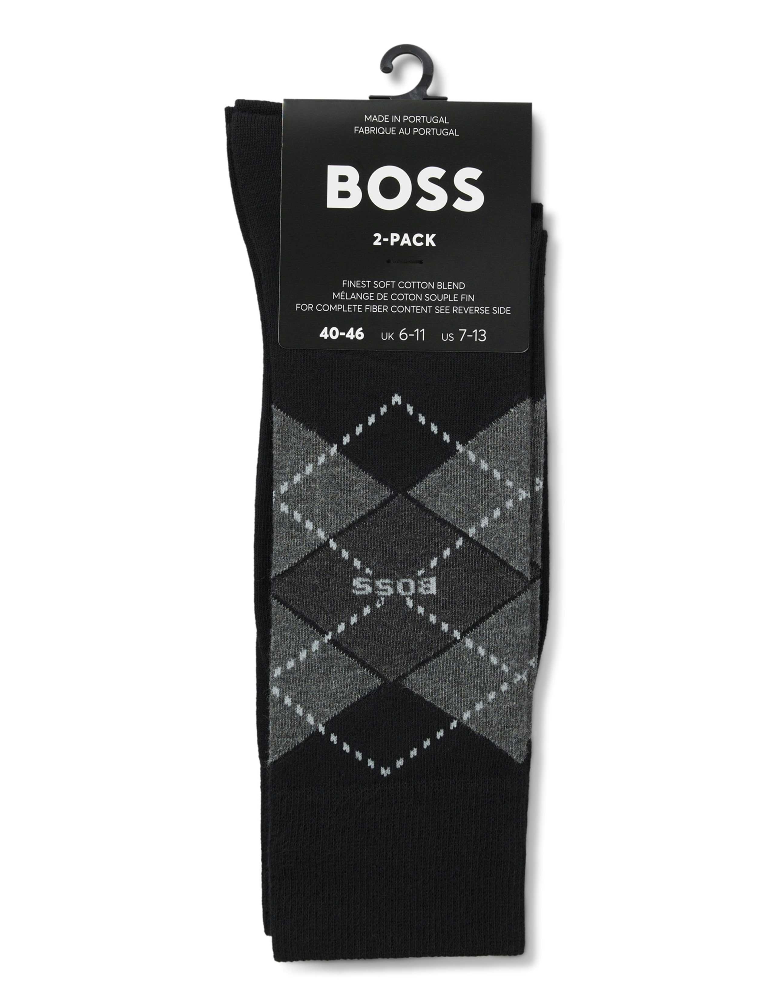 2 Pack Cotton Rich Argyle Gentle Grip Socks