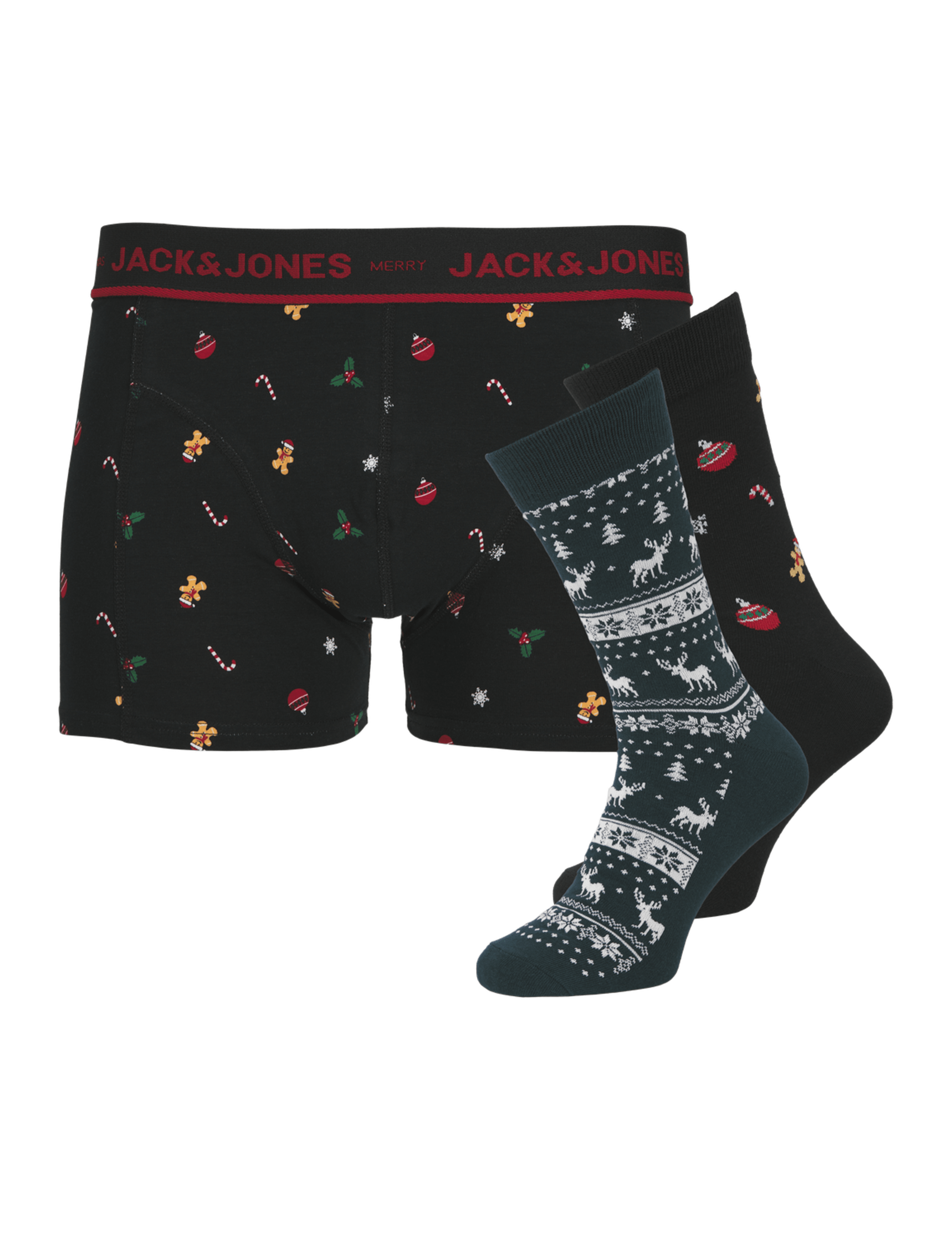 5pk Cotton Rich Christmas Trunks with Socks