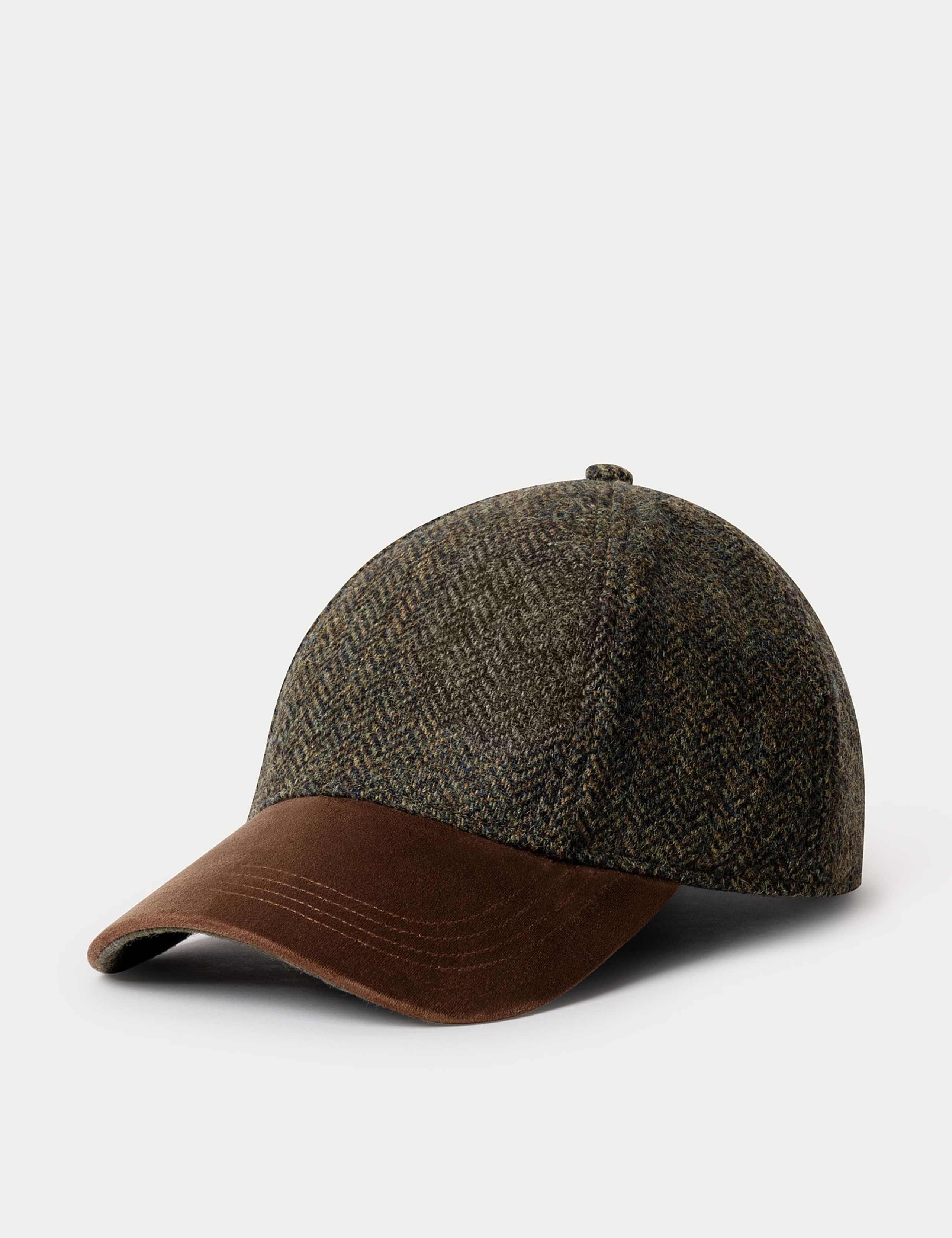 Wool Rich Herringbone Tartan Baseball Cap