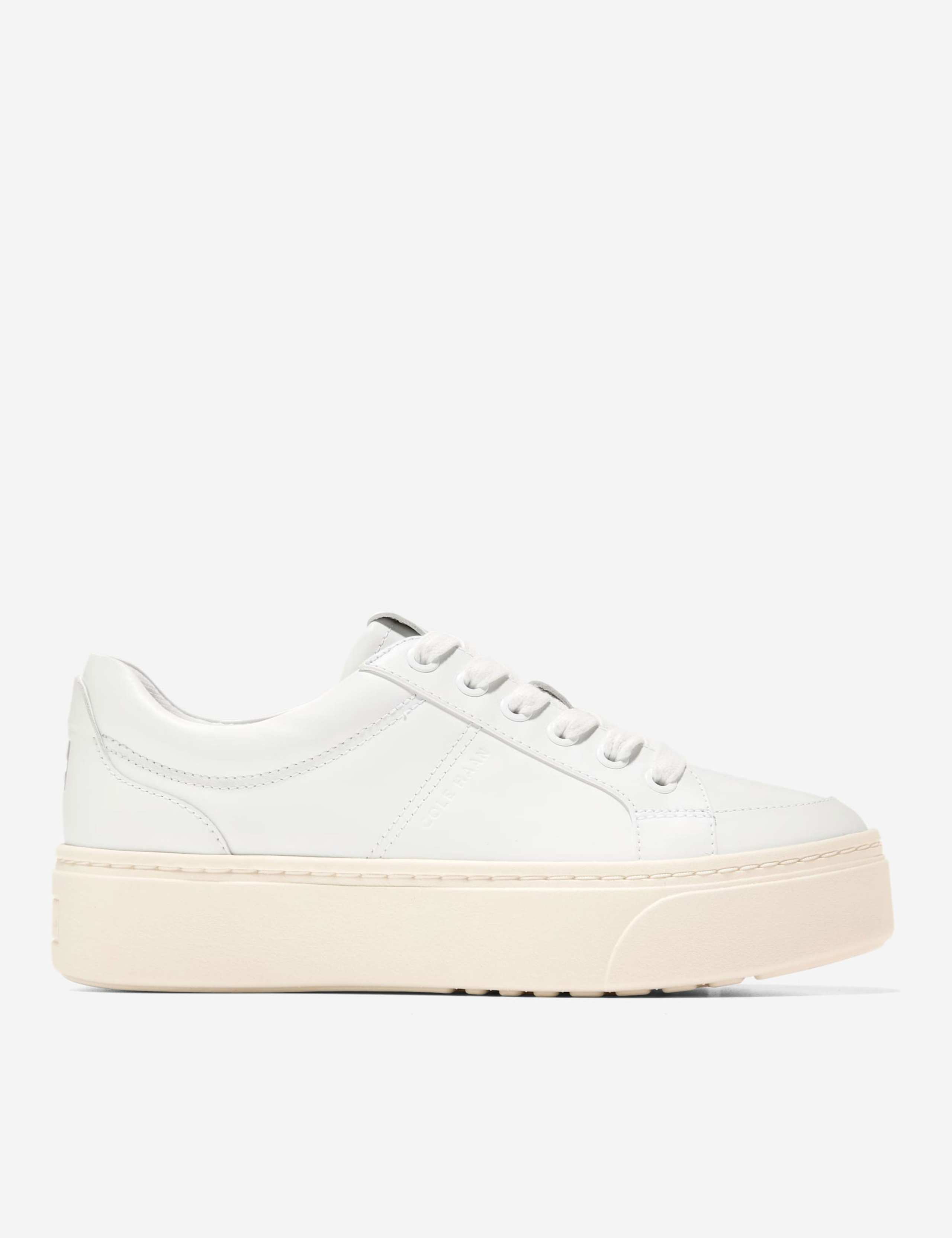 Leather Lace Up Platform Trainers