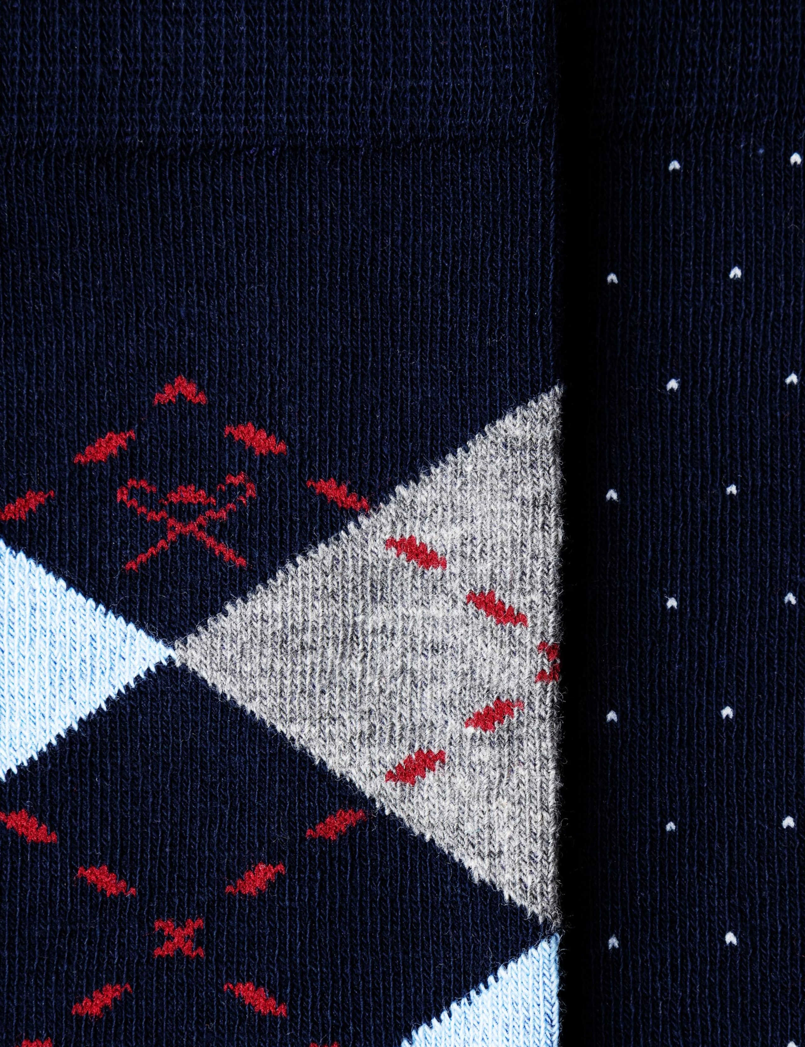 2 Pack Argyle & Polka Dot Cotton Rich Socks
