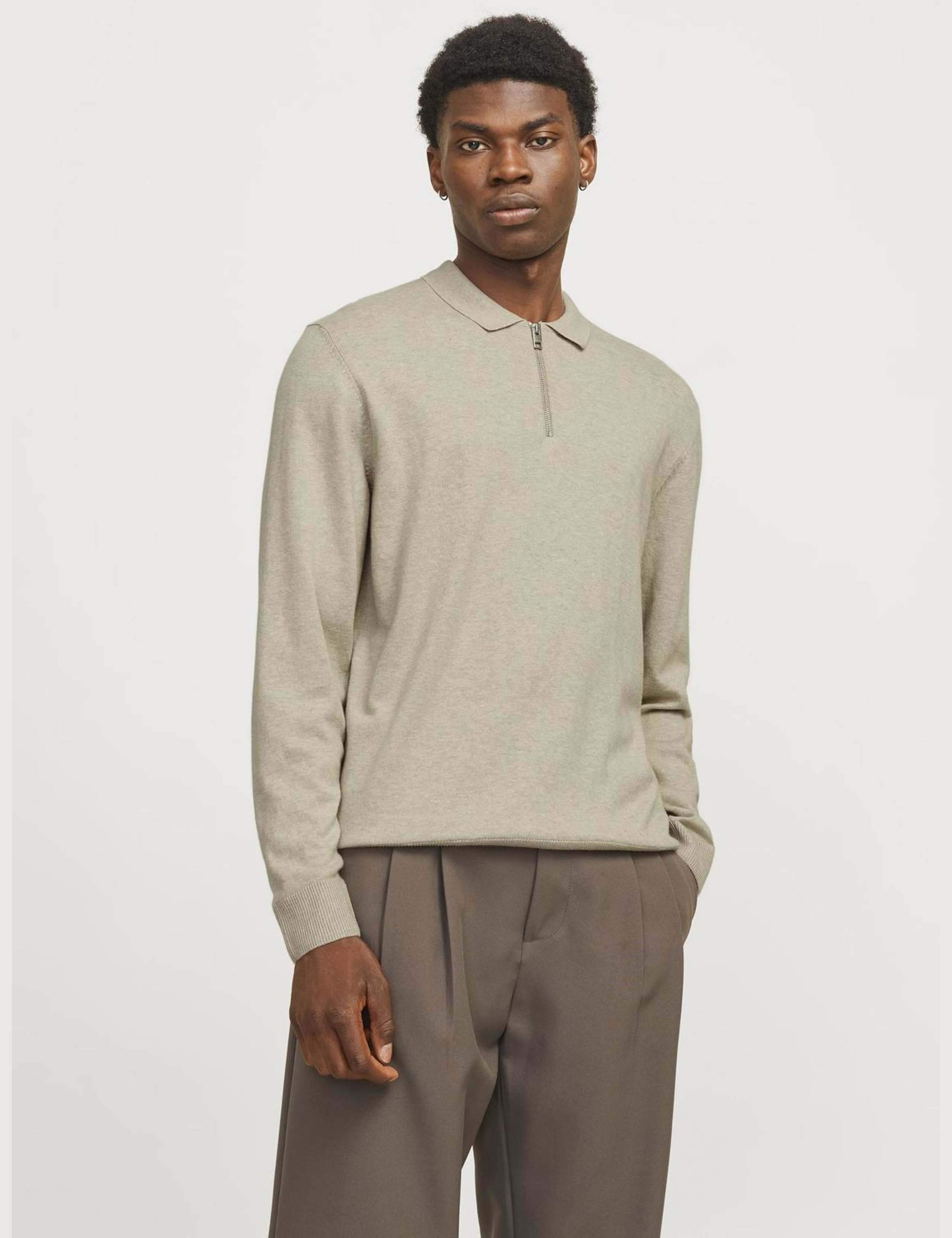 Cotton Rich Half Zip Knitted Jumper