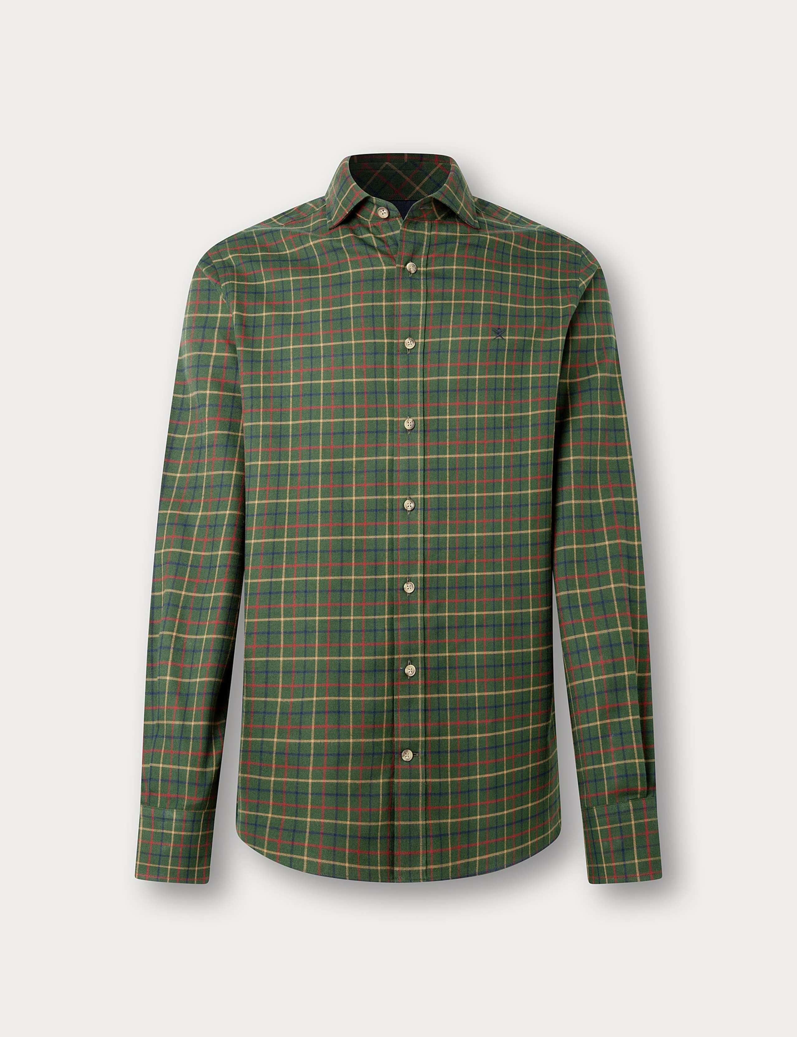 Tailored Fit Pure Cotton Check Flannel Shirt