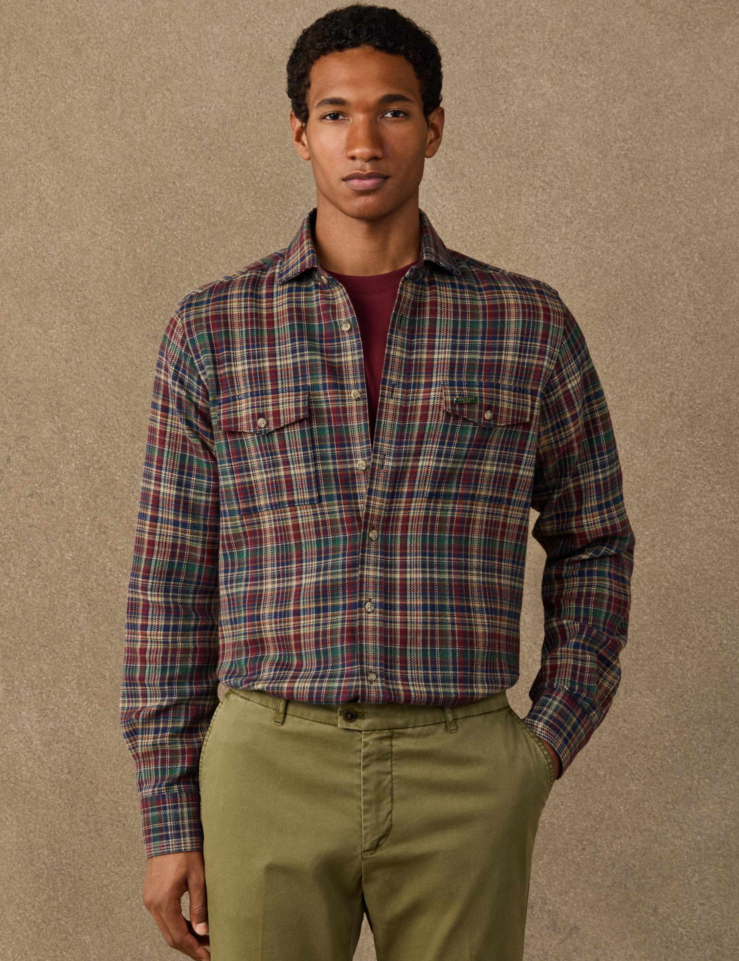 Regular Fit Pure Cotton Check Flannel Shirt