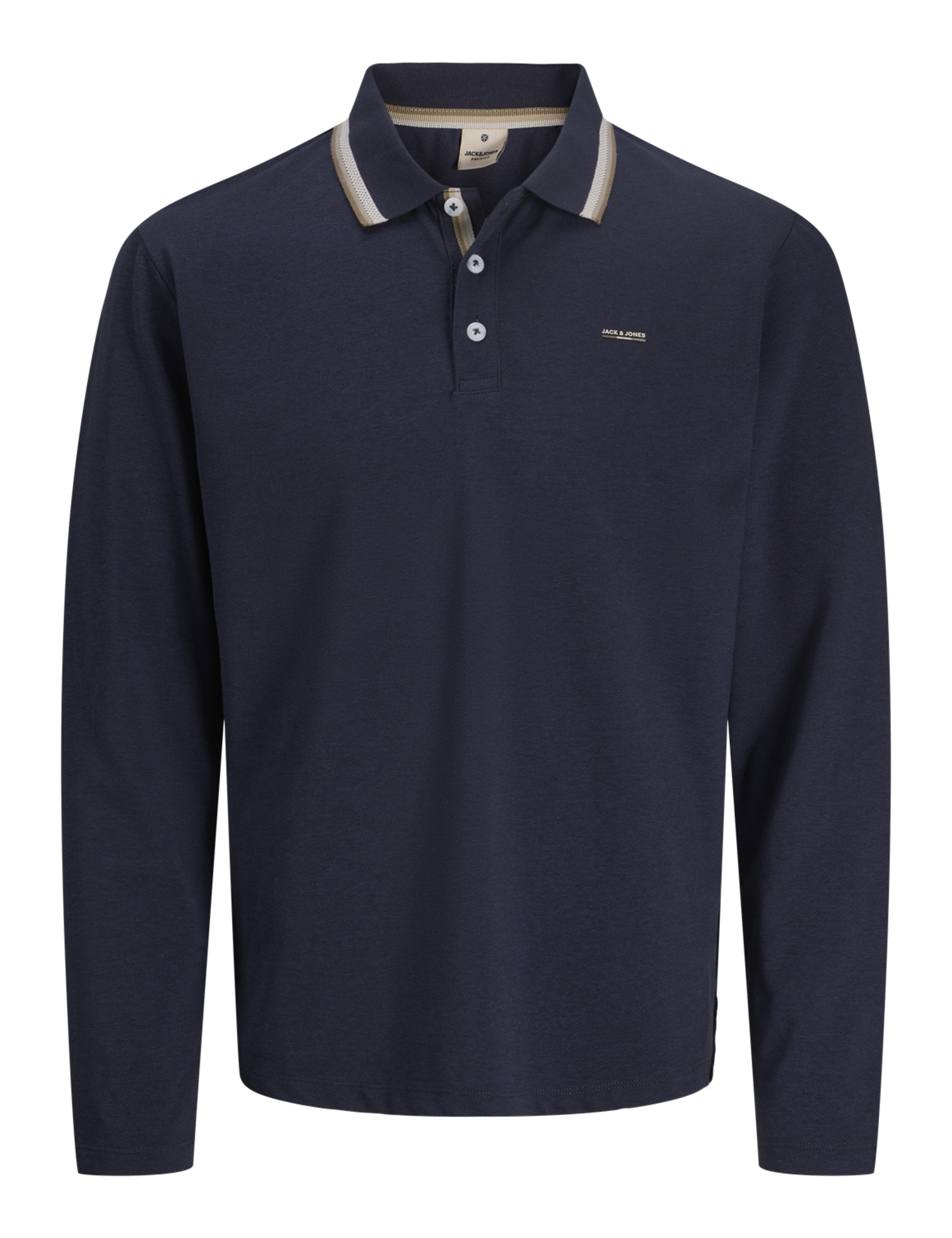 Cotton Blend Long Sleeve Polo Shirt