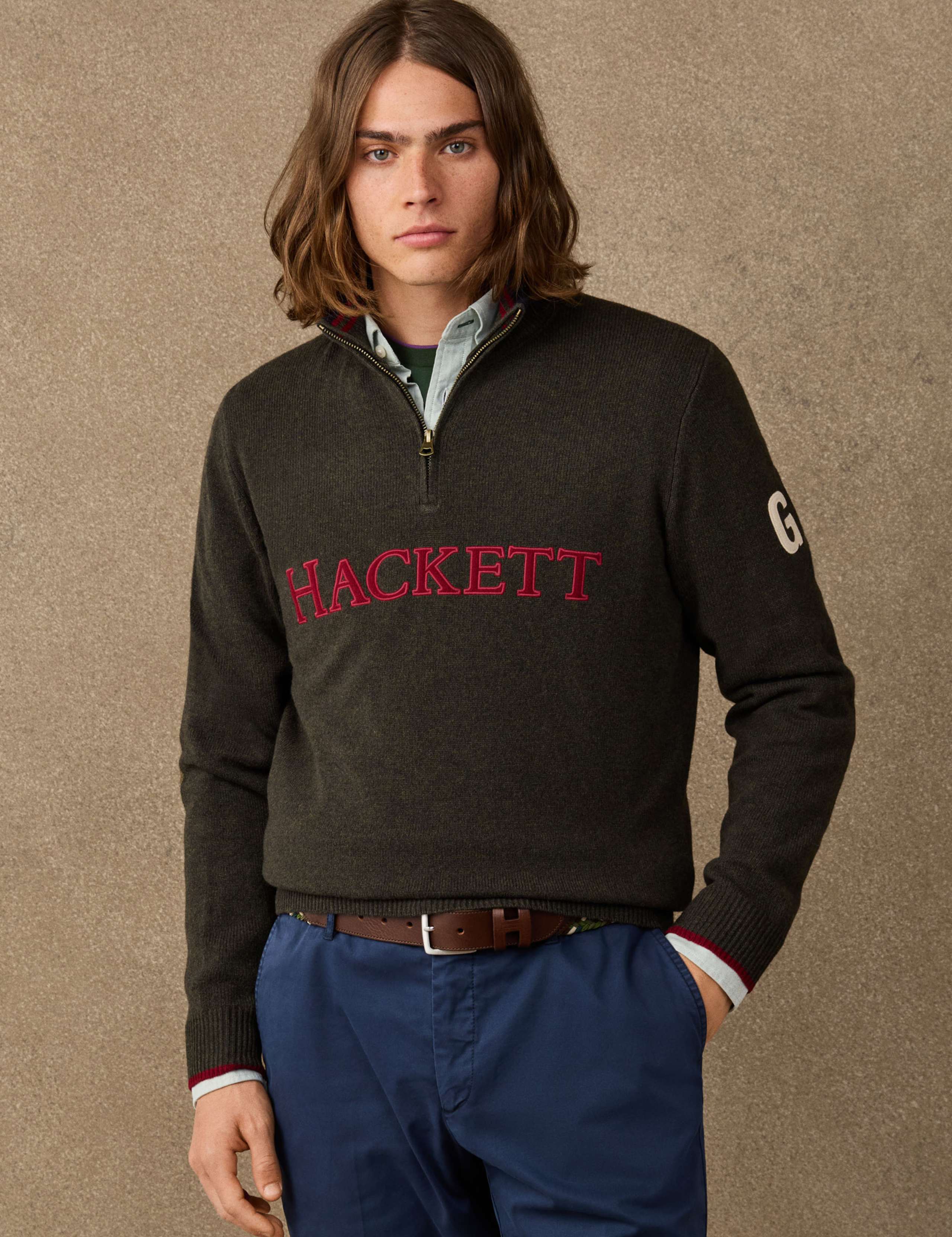 Pure Merino Wool Half Zip Jumper