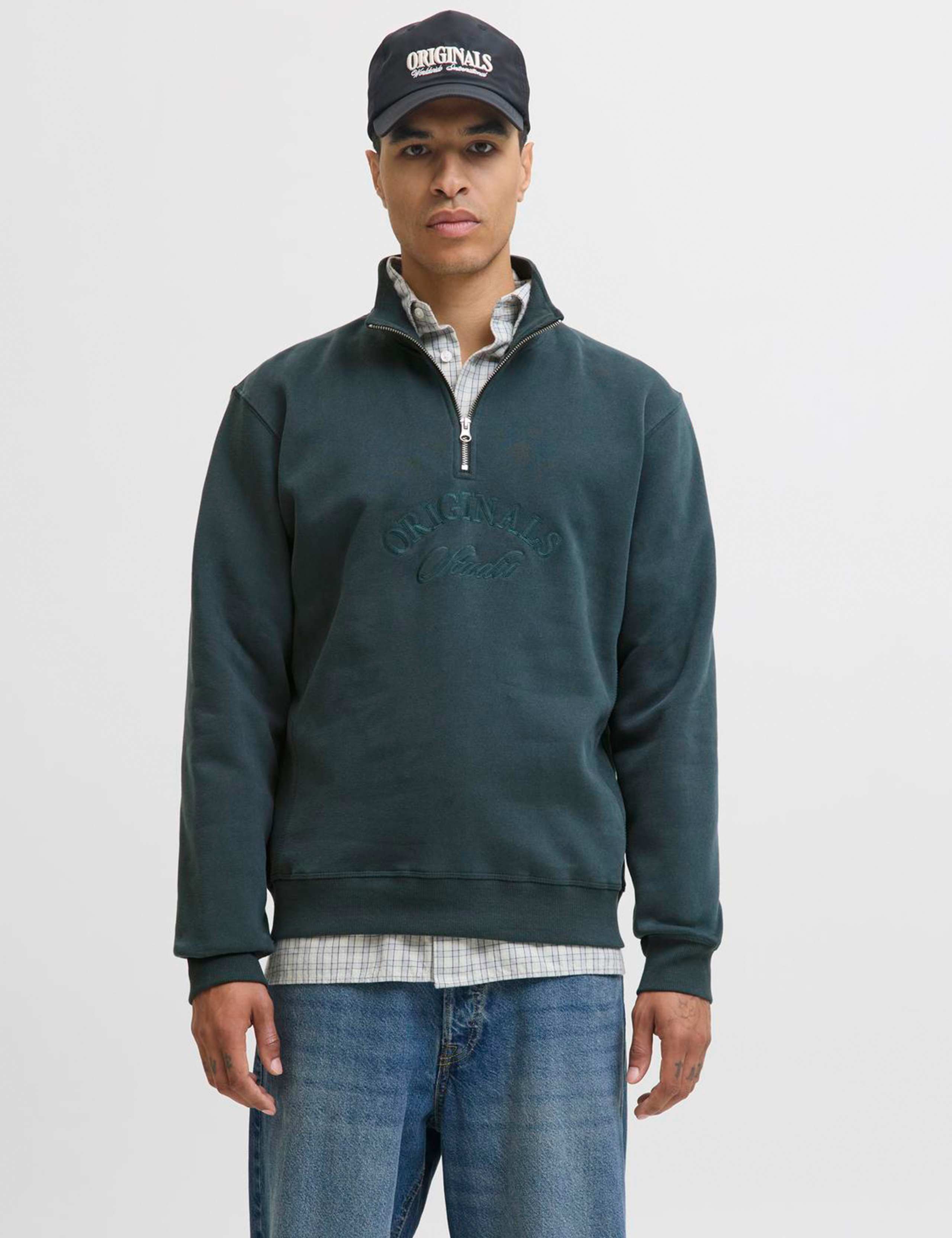 Cotton Rich Half Zip Sweatshirt
