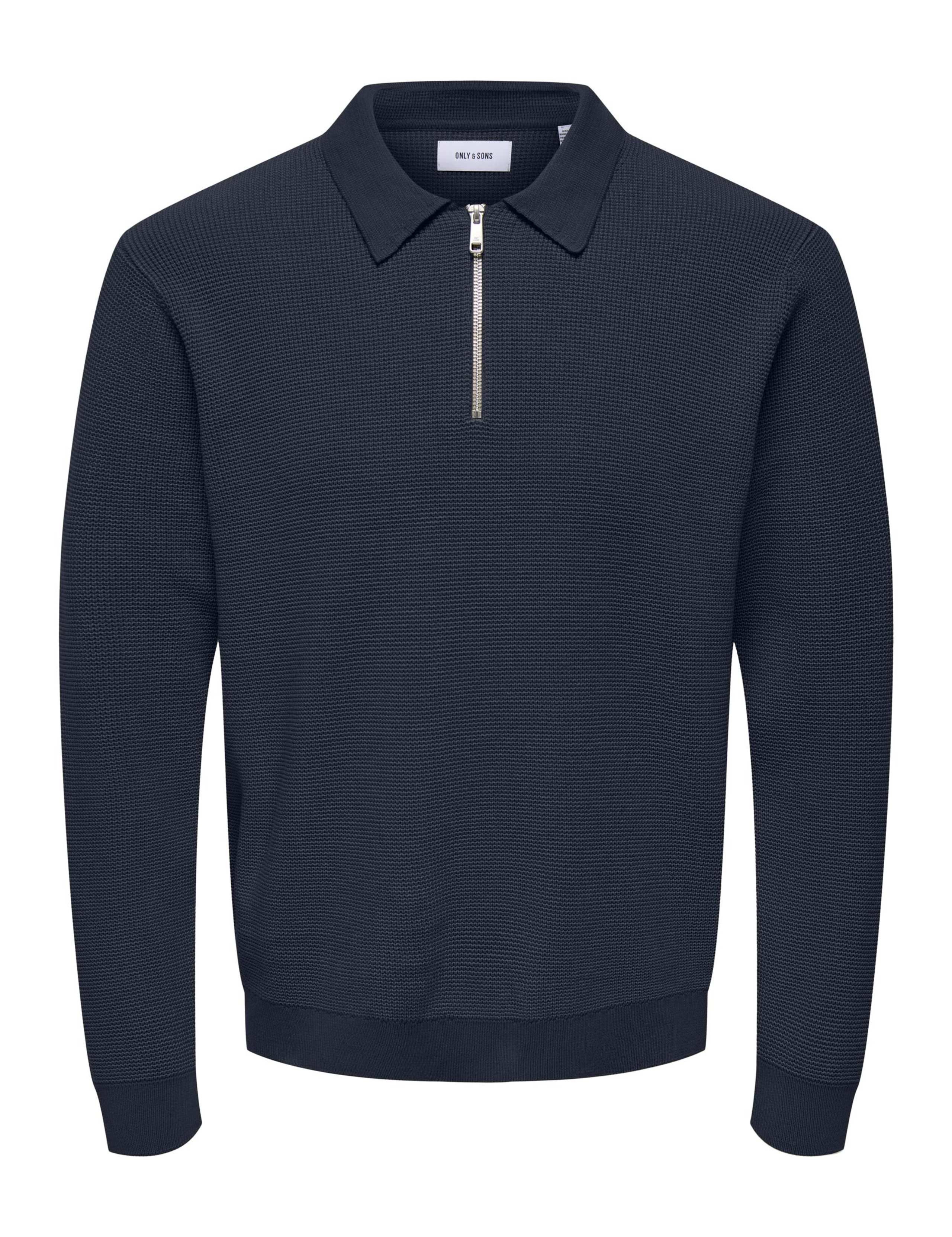 Pure Cotton Half Zip Long Sleeve Polo Shirt