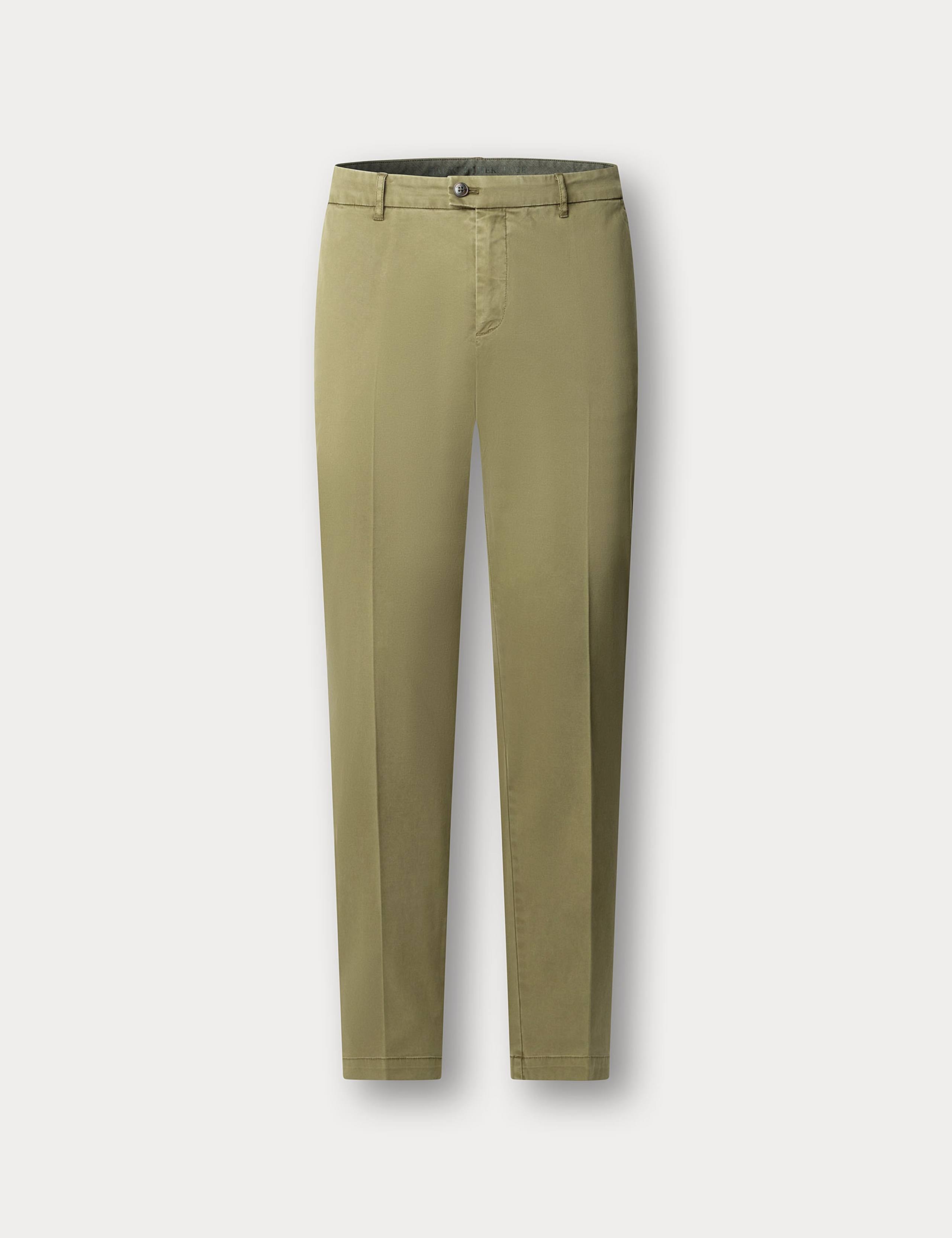 Tailored Fit Flat Front Stretch Chinos