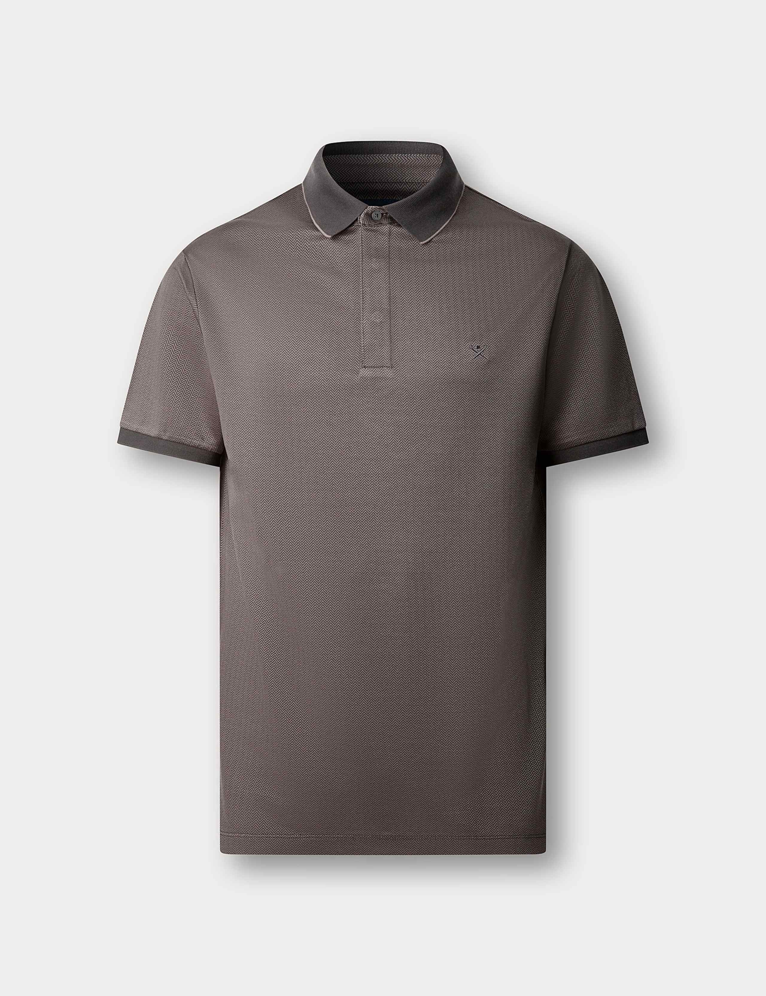 Pure Cotton Herringbone Tipped Polo Shirt