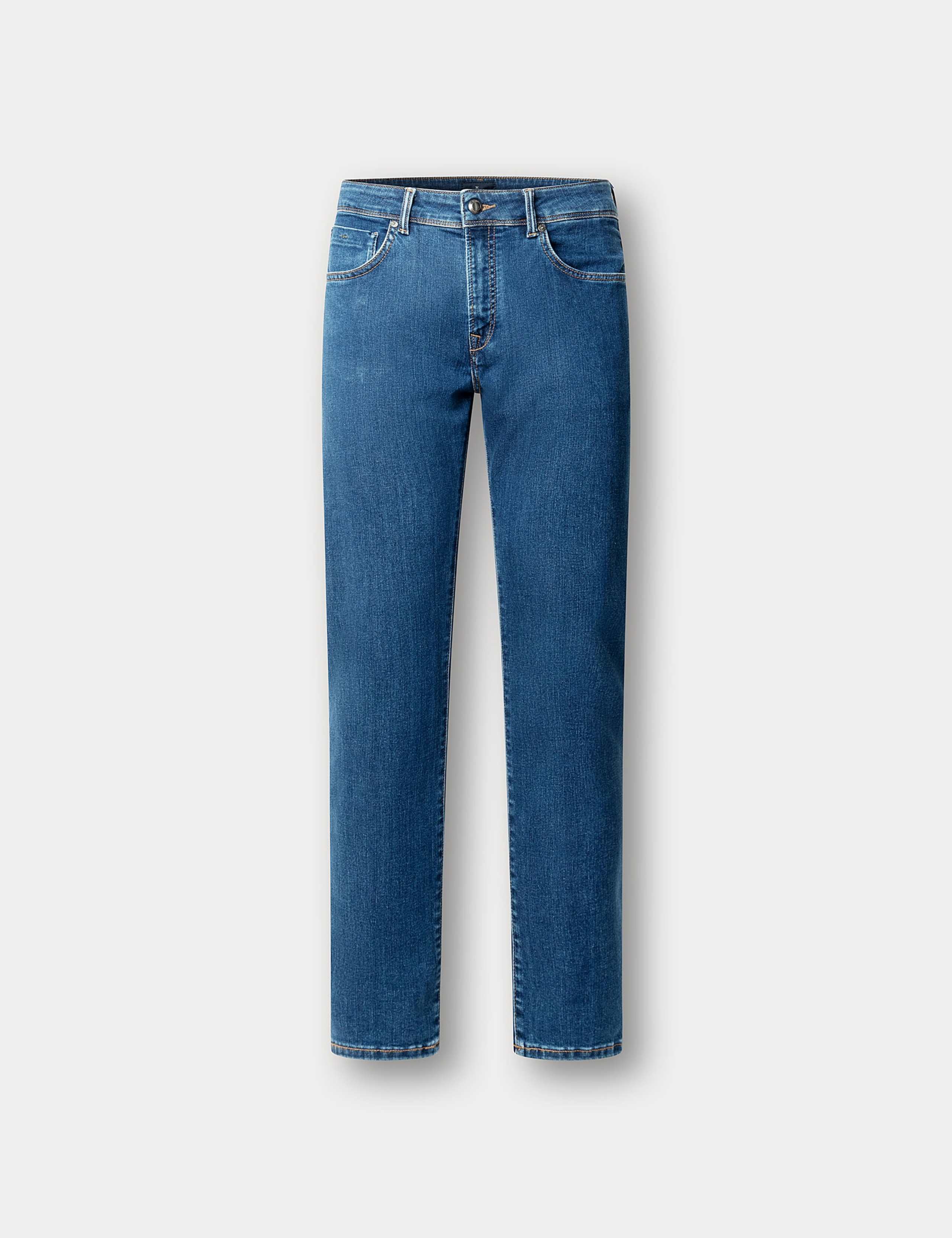 Regular Fit Vintage Wash 5 Pocket Jeans