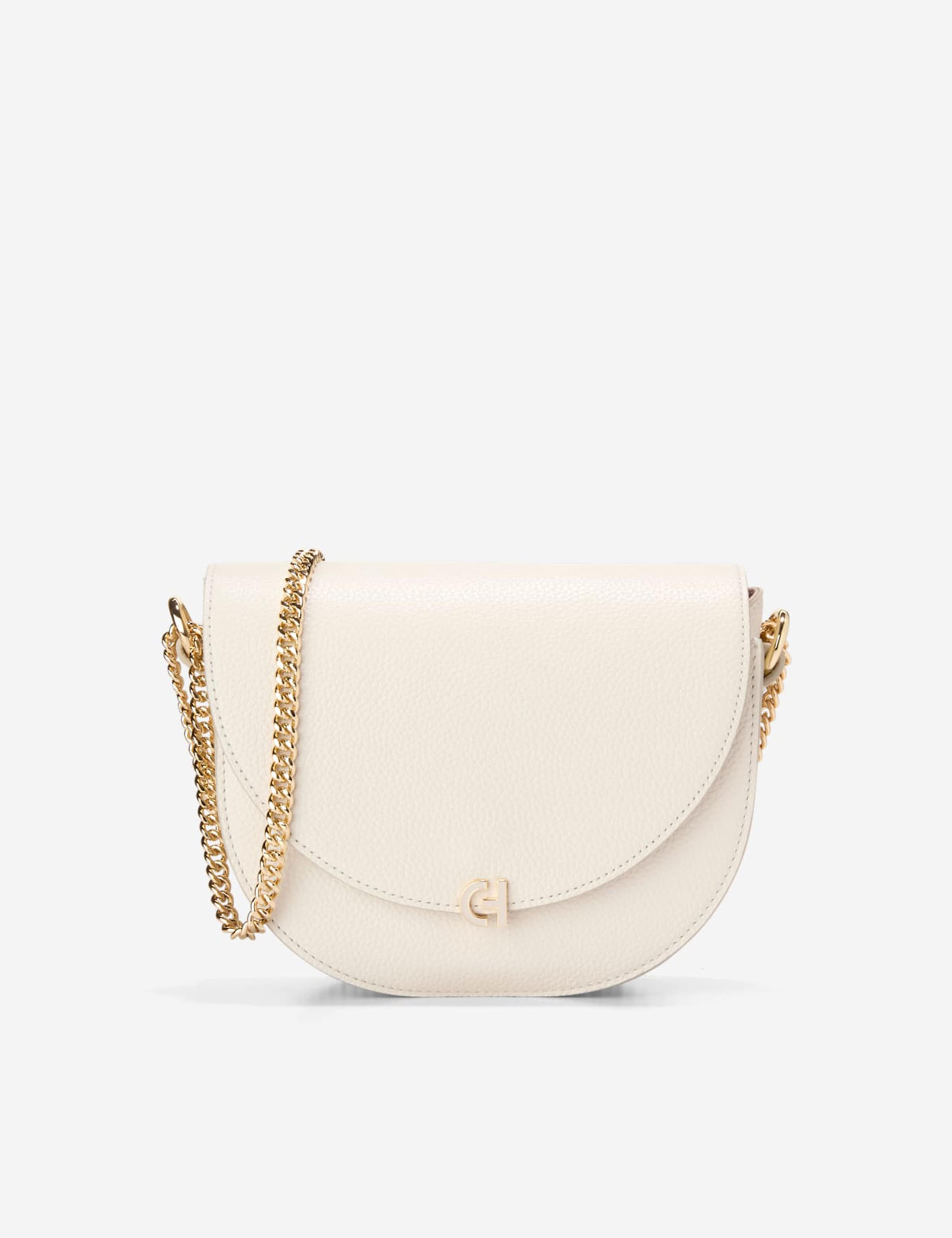 Evie Leather Chain Strap Saddle Bag