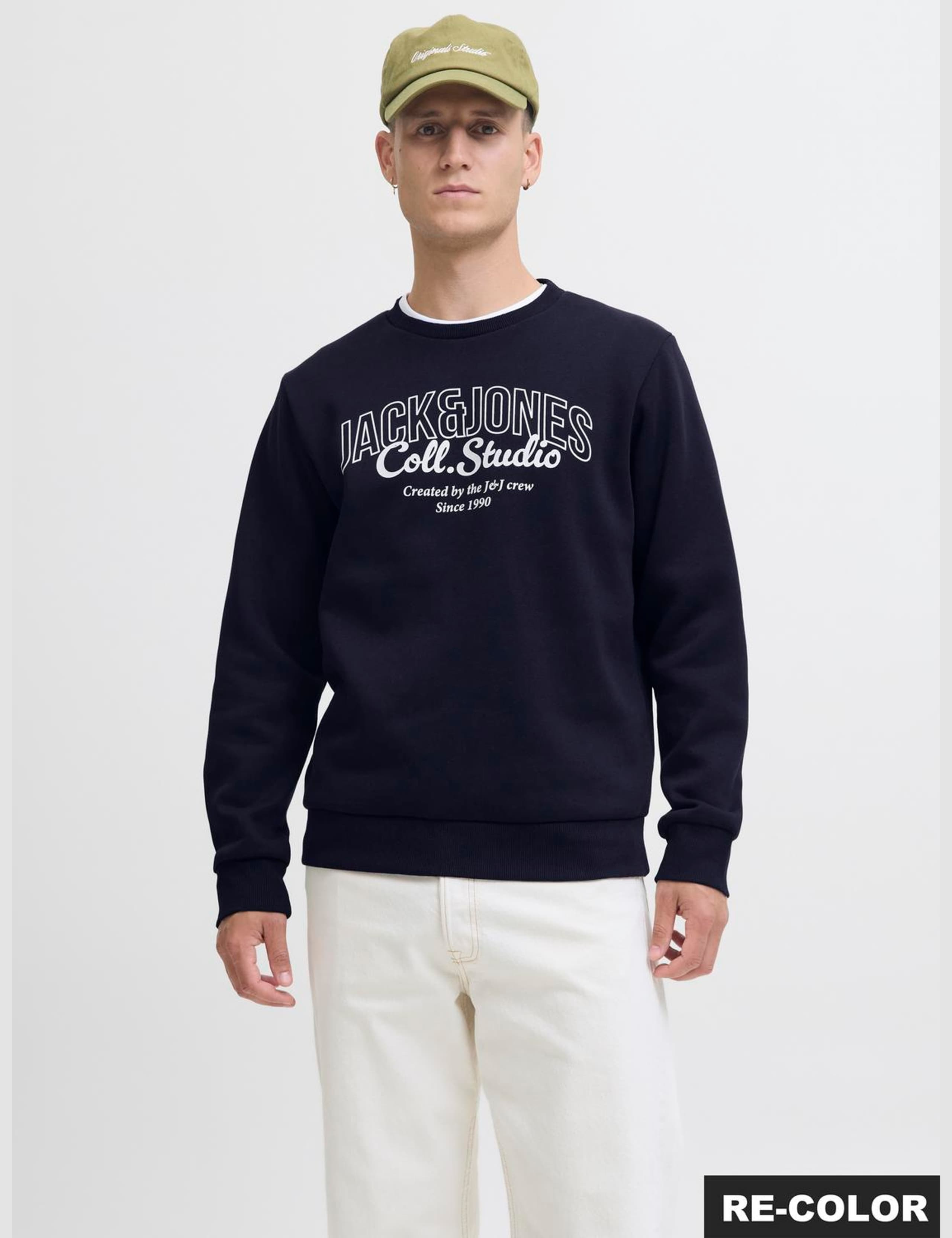 Cotton Blend Crew Neck Sweatshirt