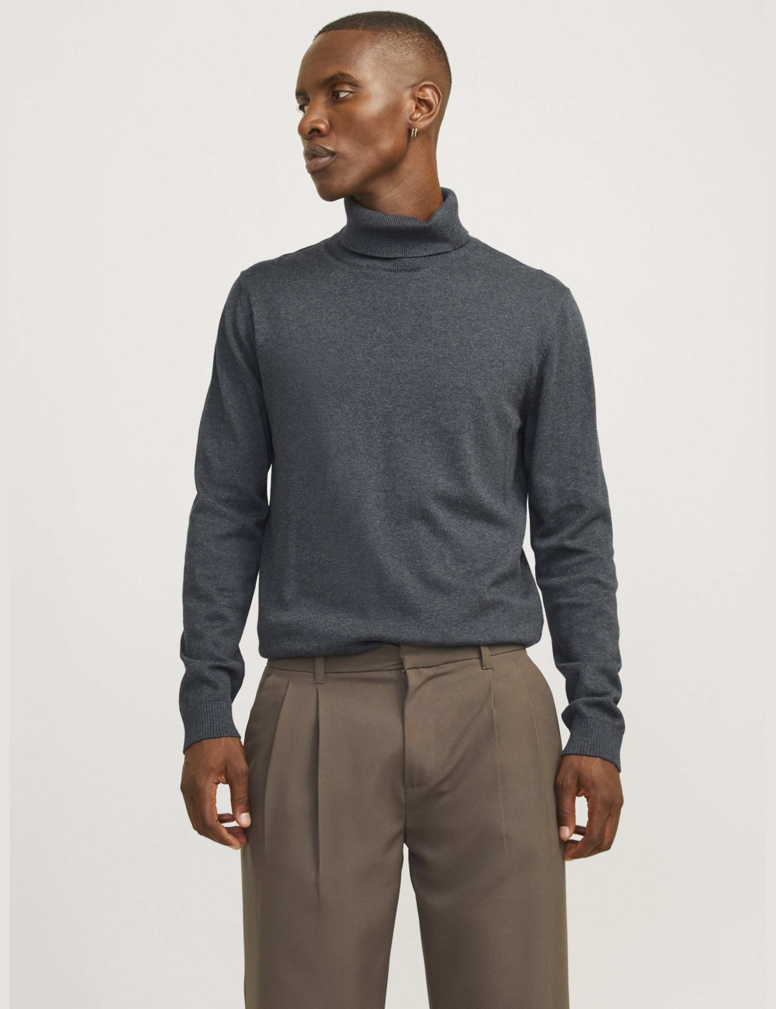 Pure Cotton Roll Neck Jumper