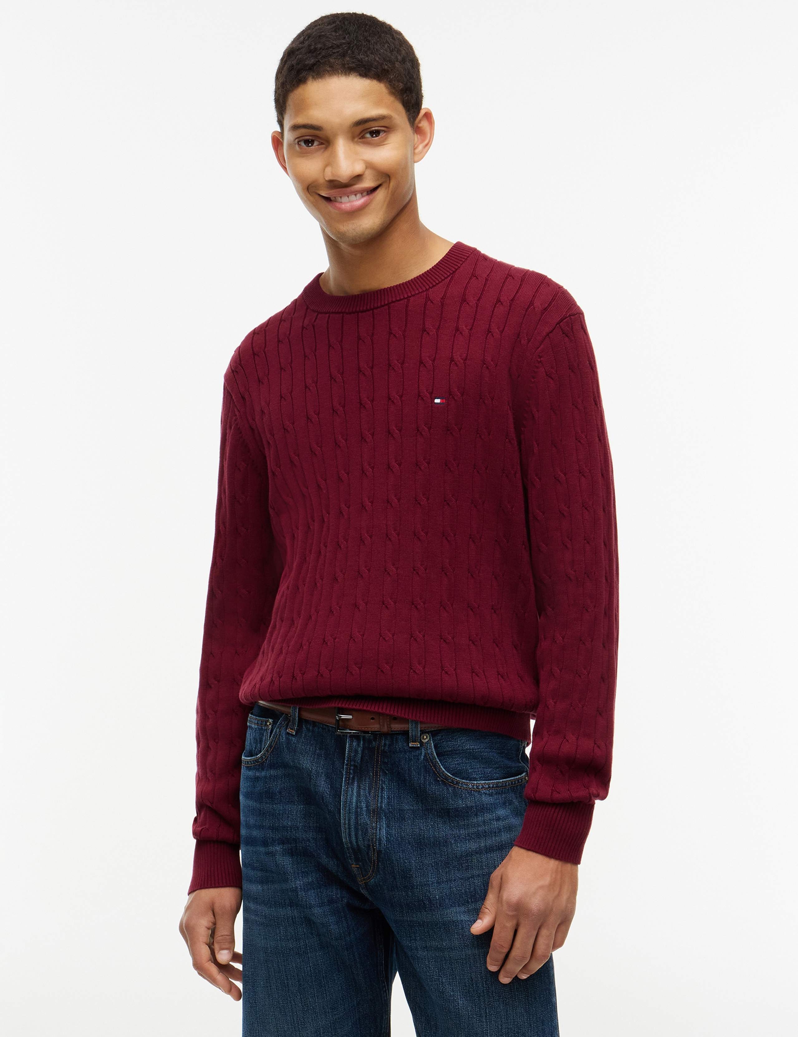 Pure Cotton Cable Knit Crew Neck Jumper