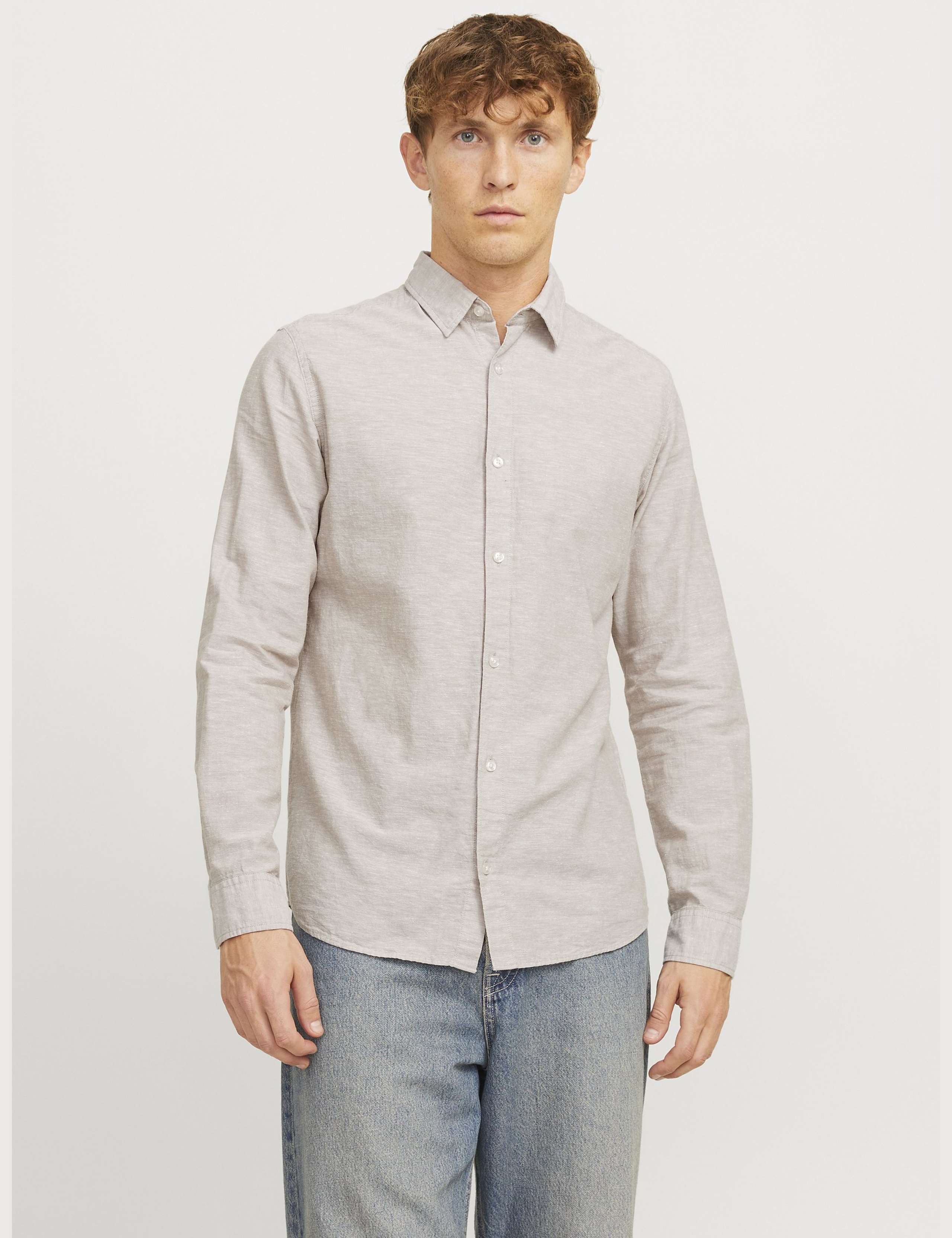 Slim Fit Cotton Rich Oxford Shirt with Linen