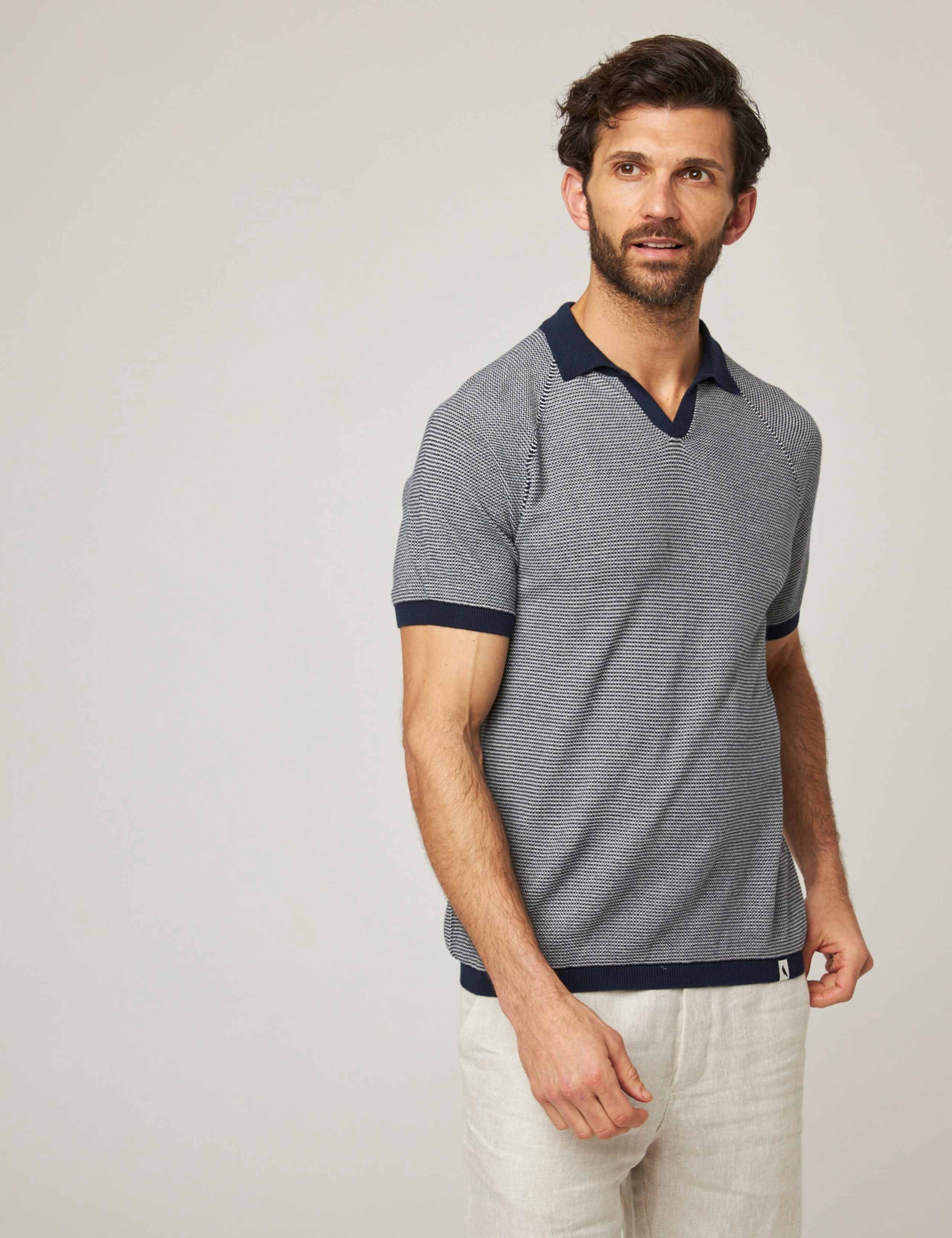 Pure Cotton Textured Polo Shirt