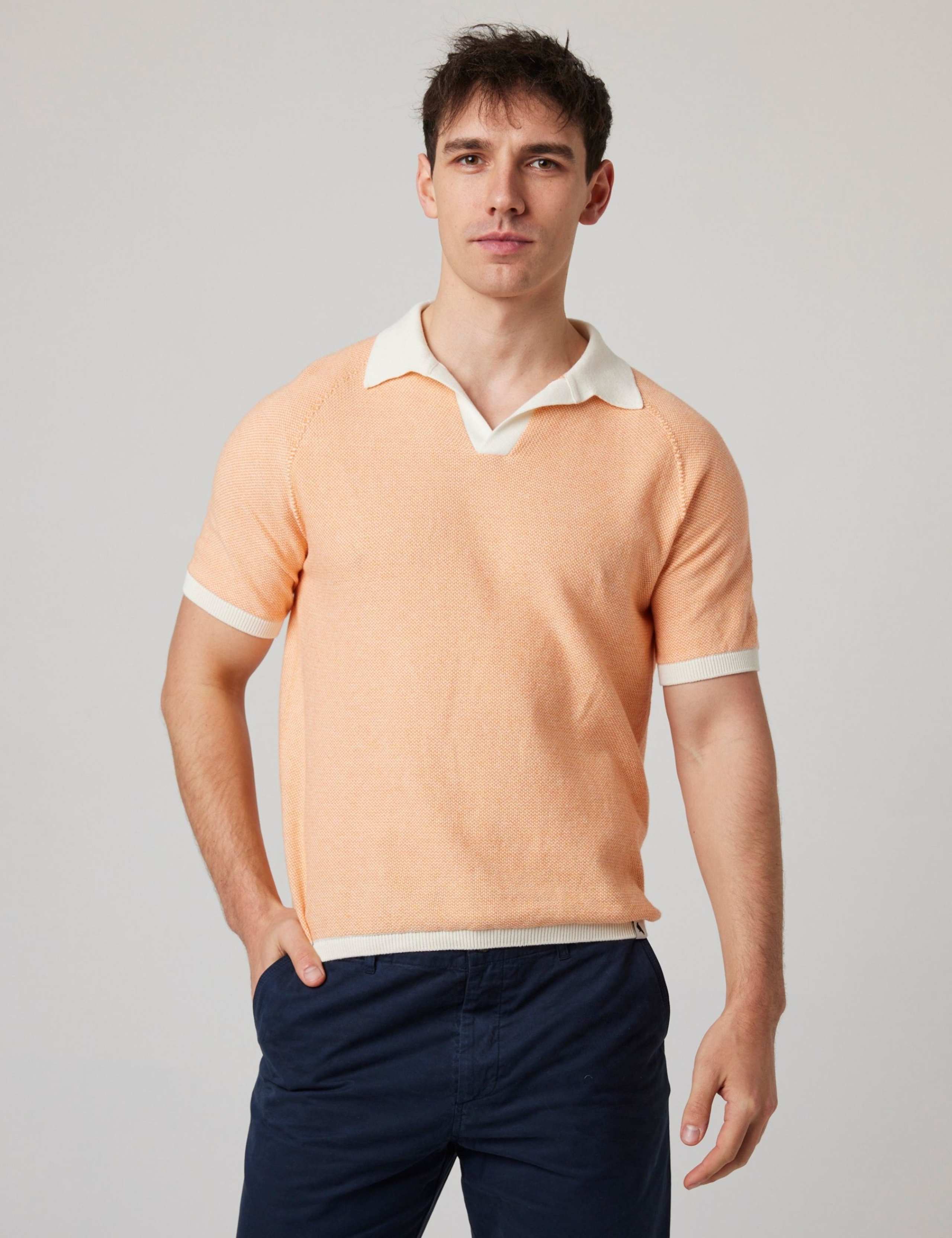 Pure Cotton Textured Polo Shirt