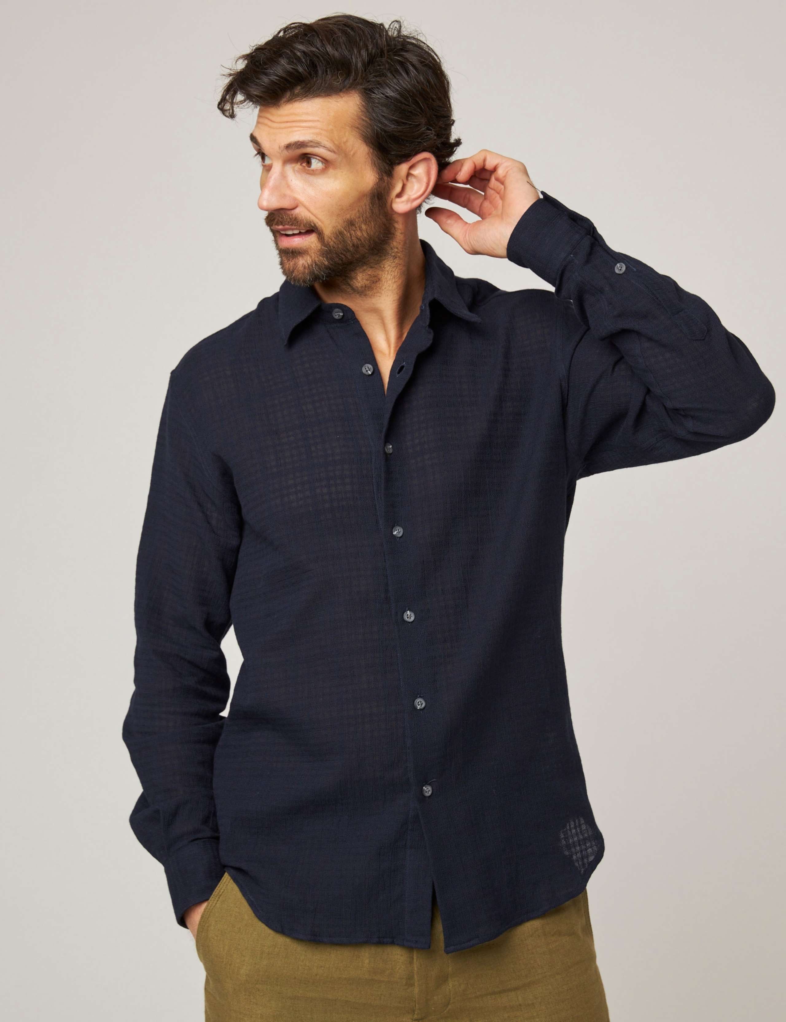 Pure Cotton Textured Flannel Shirt