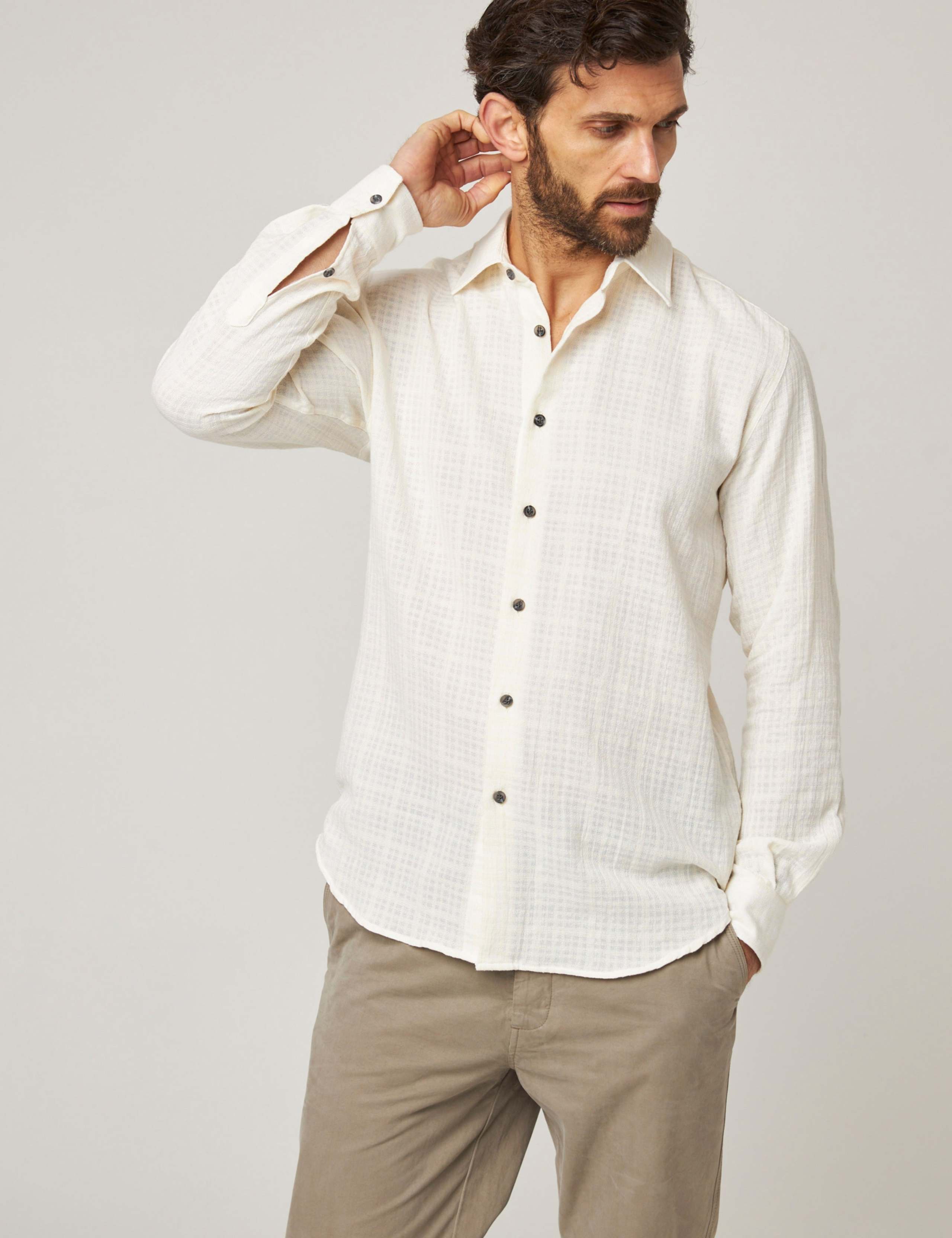 Pure Cotton Textured Flannel Shirt