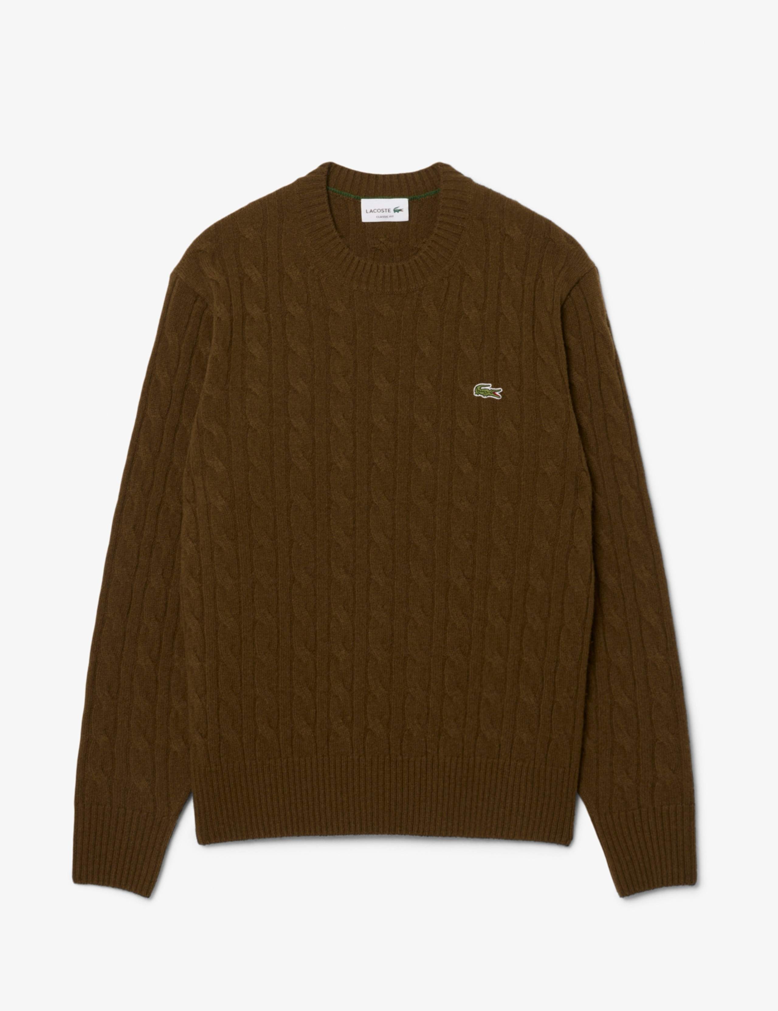 Pure Wool Cable Knit Crew Neck Jumper