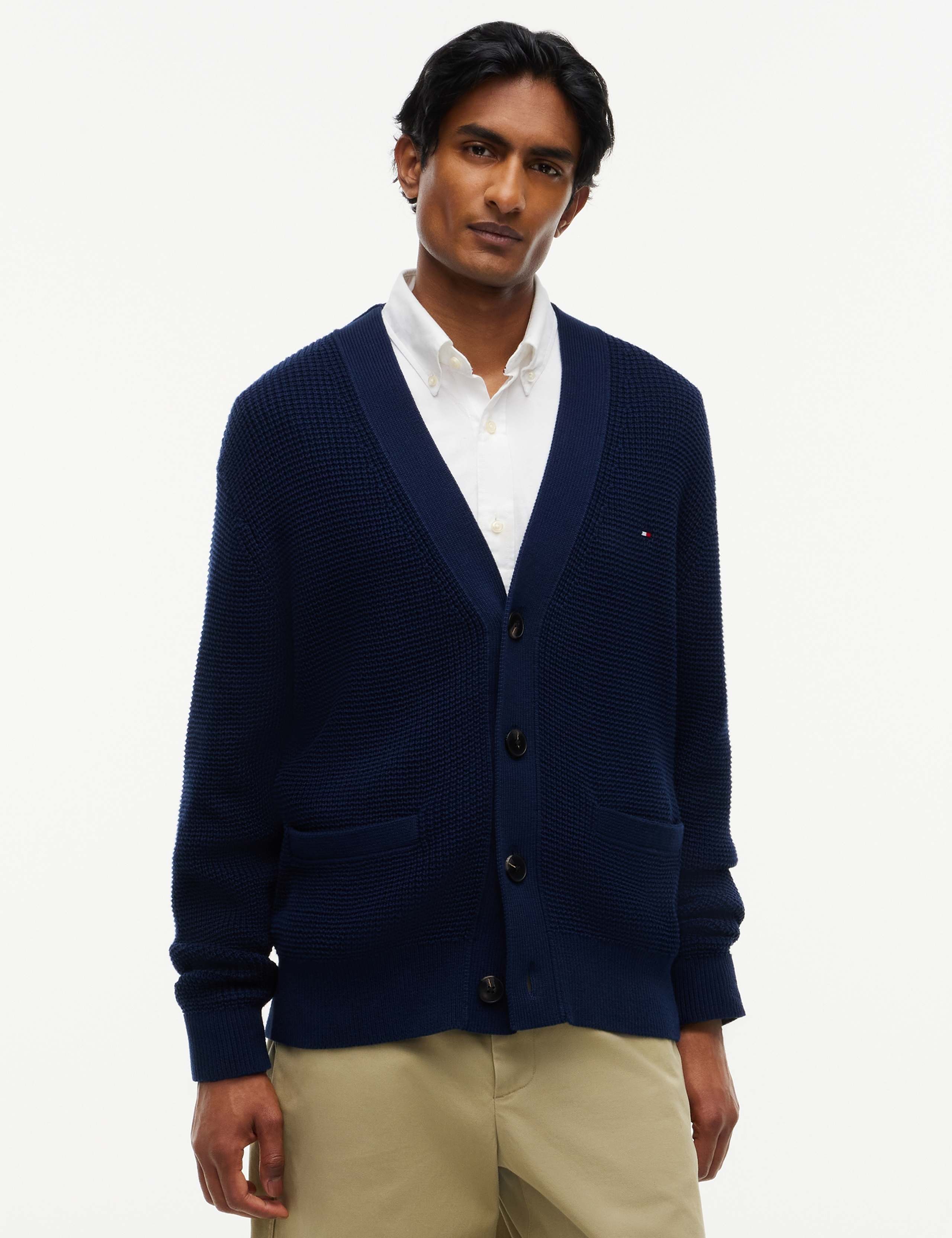 Pure Cotton Waffle Cardigan