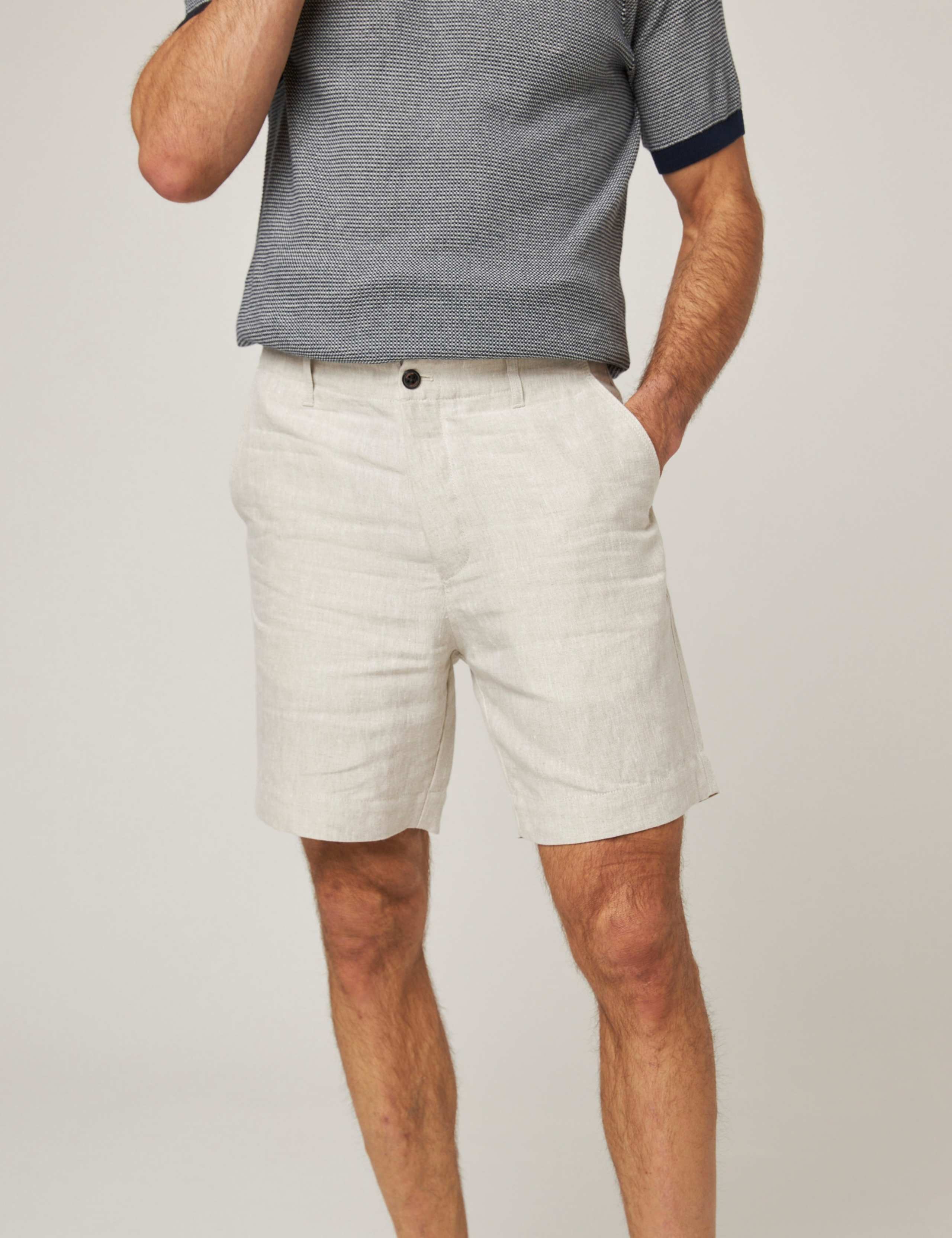 Pure Linen Regular Fit Lightweight Shorts