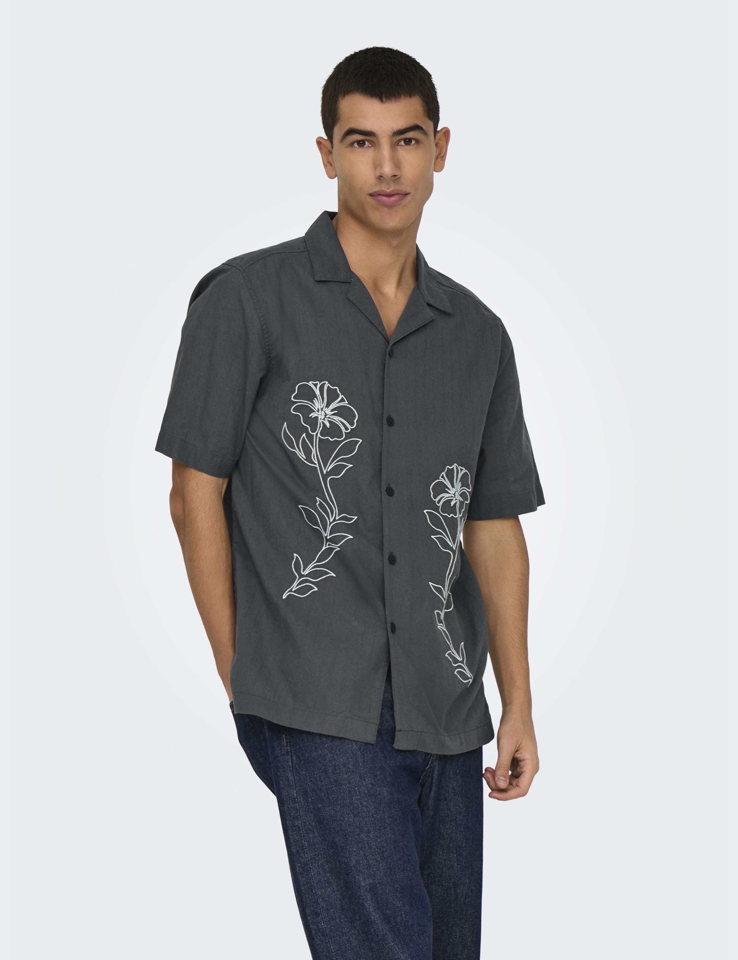 Pure Cotton Embroidered Shirt