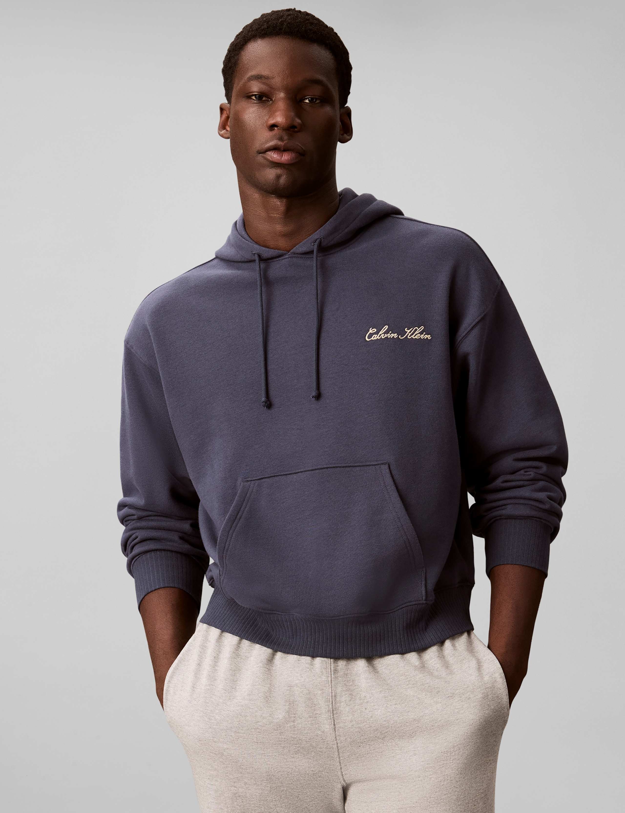 Cotton Rich Script Logo Hoodie