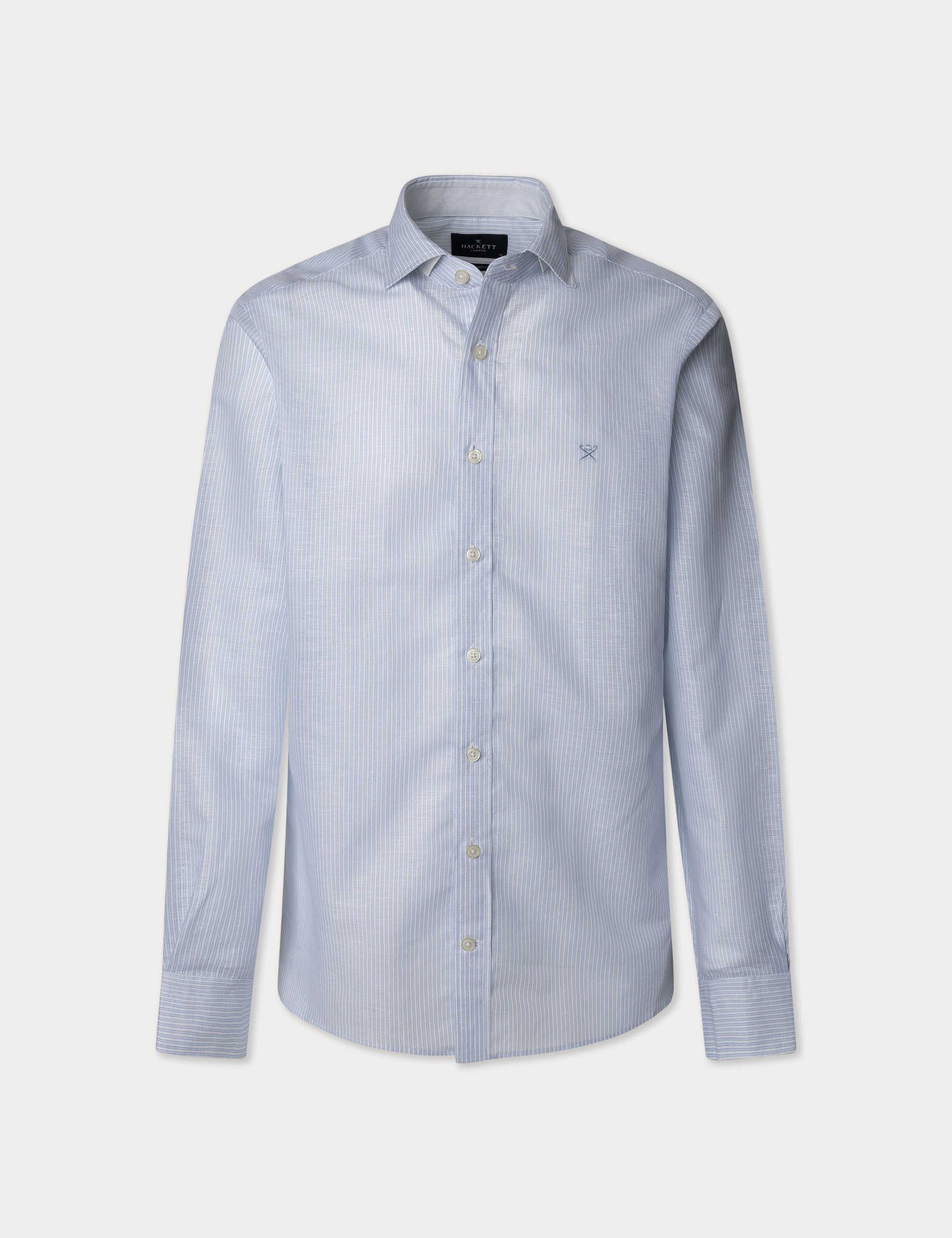 Regular Fit Linen Rich Striped Shirt