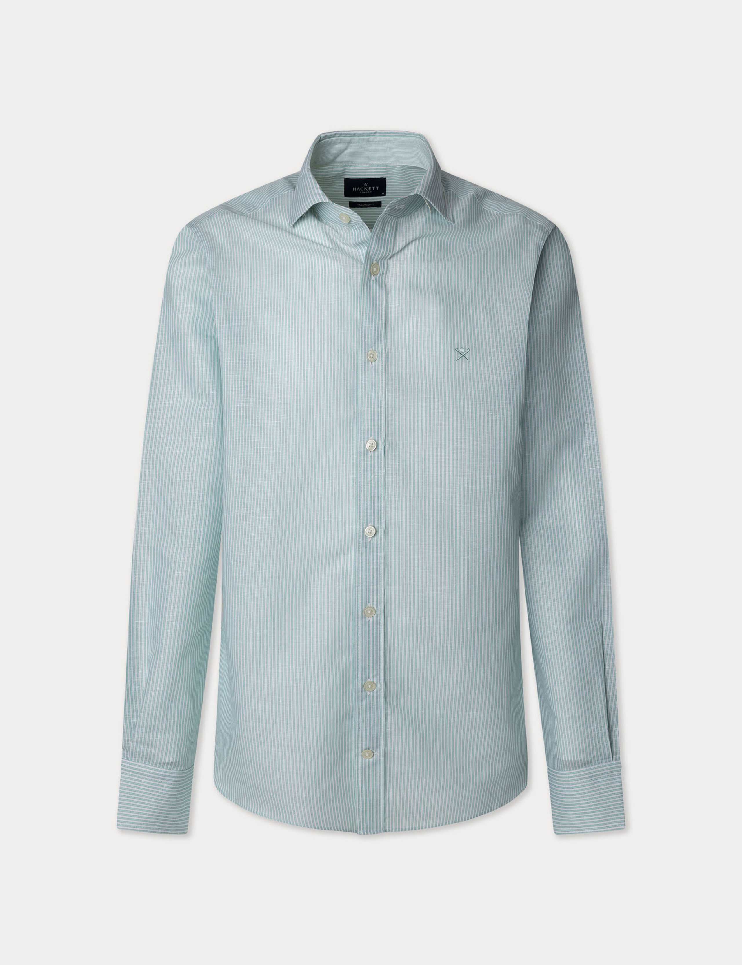 Regular Fit Linen Rich Striped Shirt