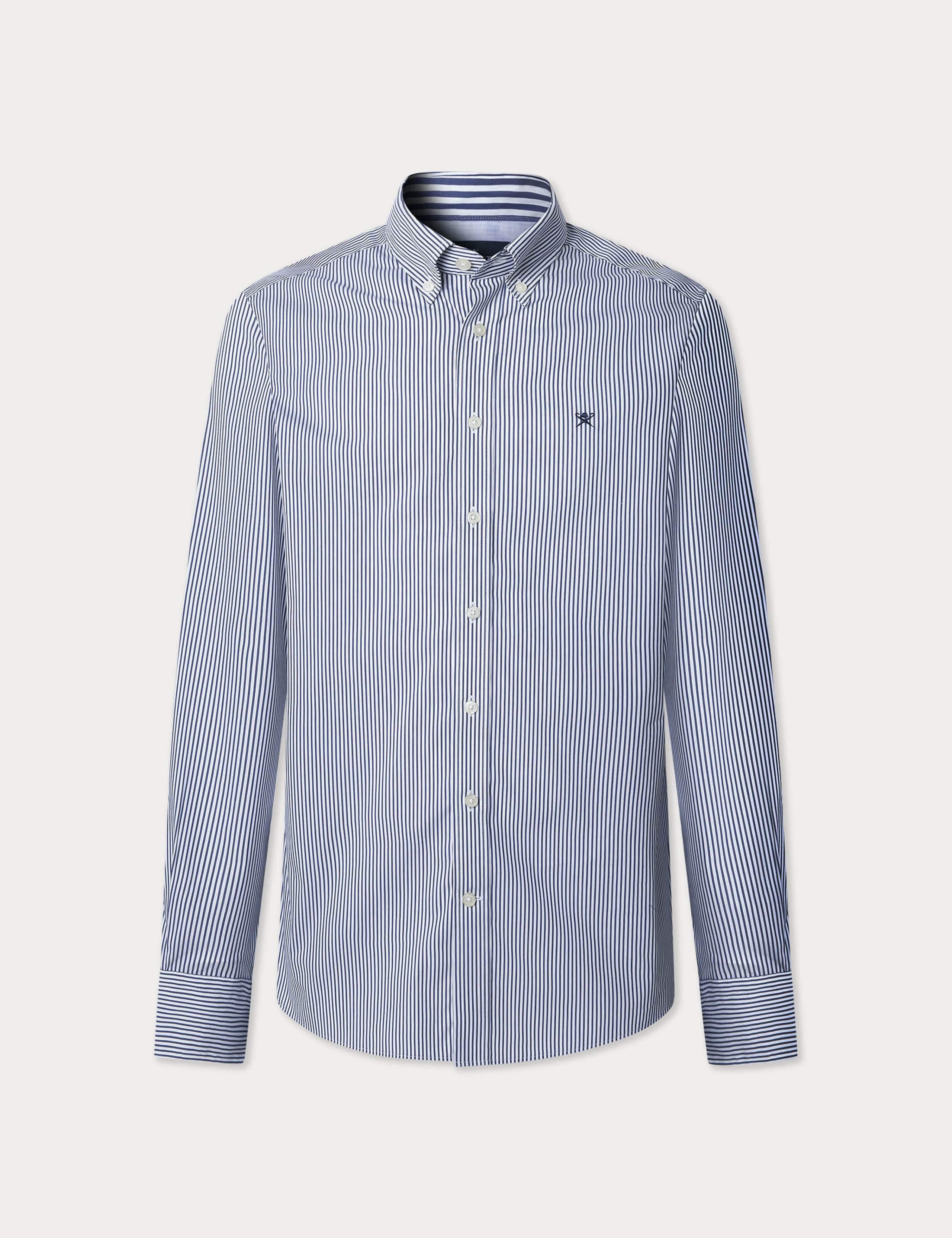 Regular Fit Cotton Rich Striped Shirt