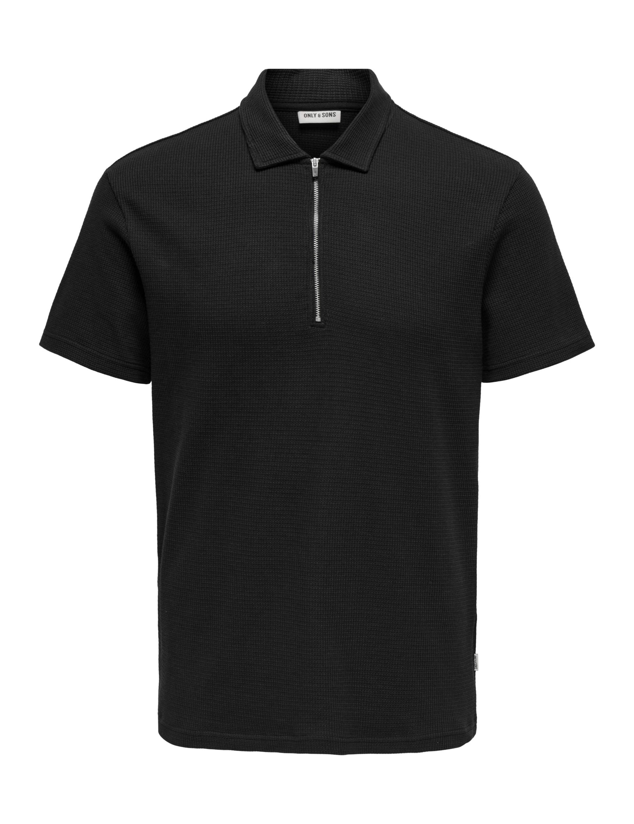 Cotton Rich Textured Half Zip Polo Shirt