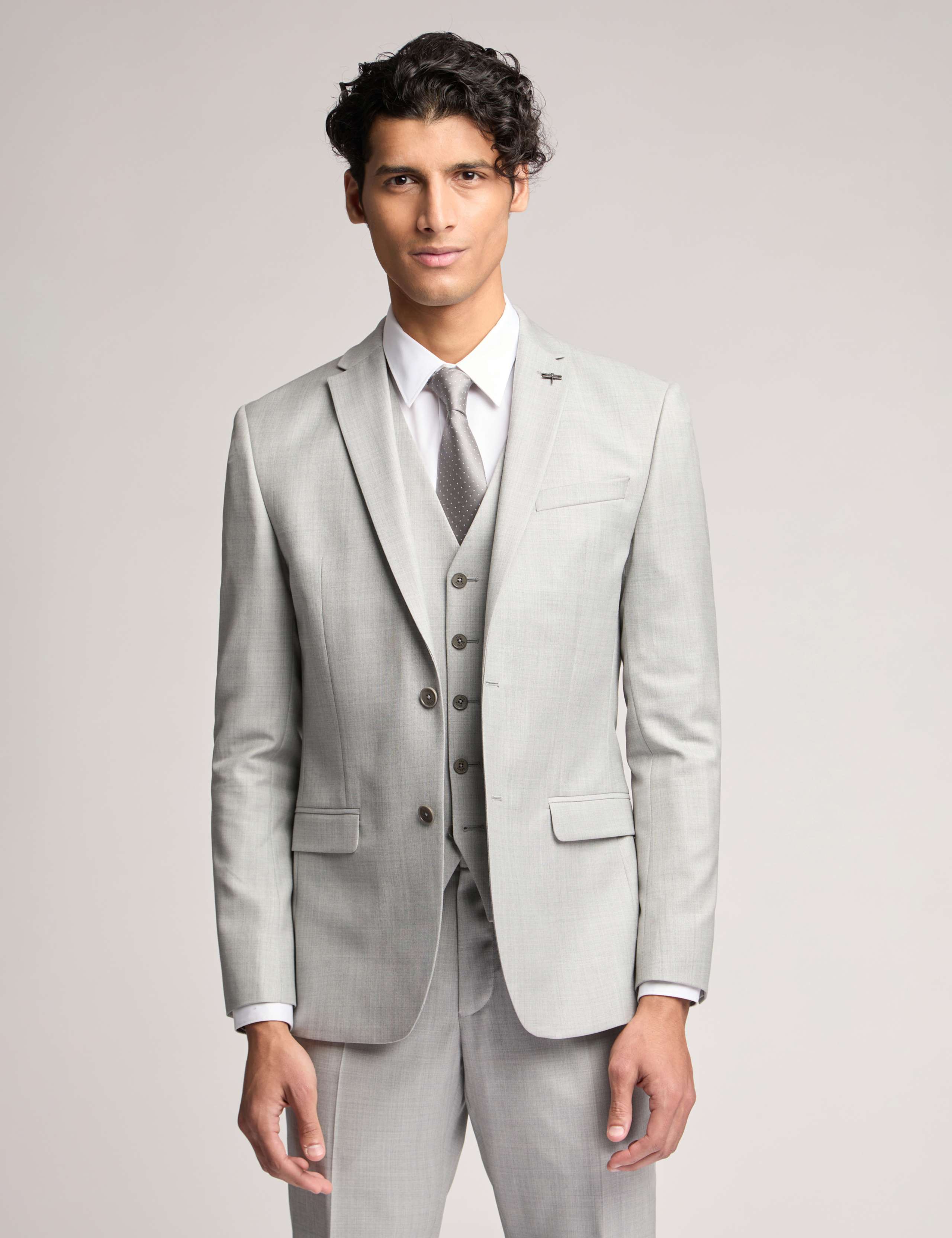 Slim Fit Wool Rich Sharkskin Suit Jacket