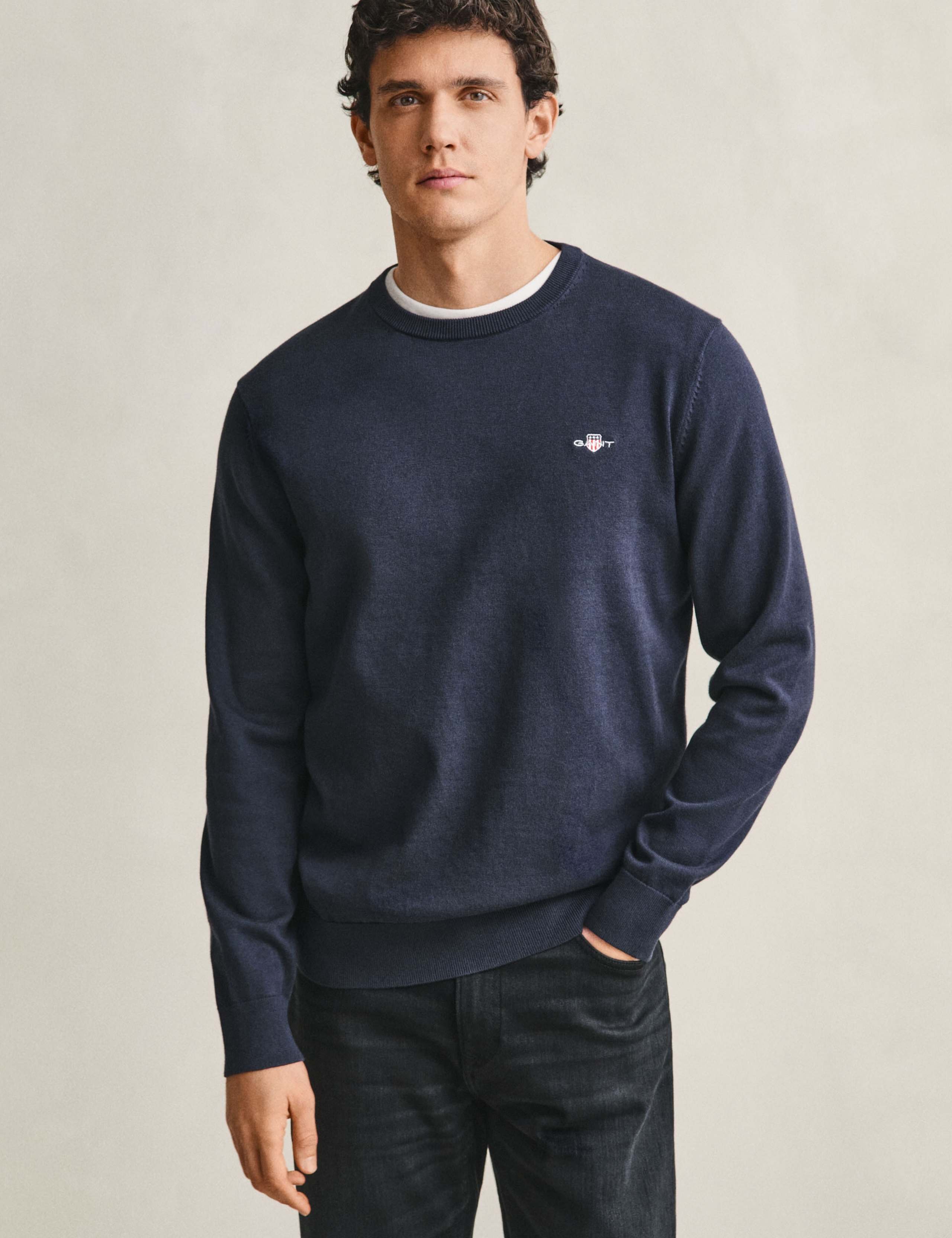 Pure Cotton Crew Neck Jumper