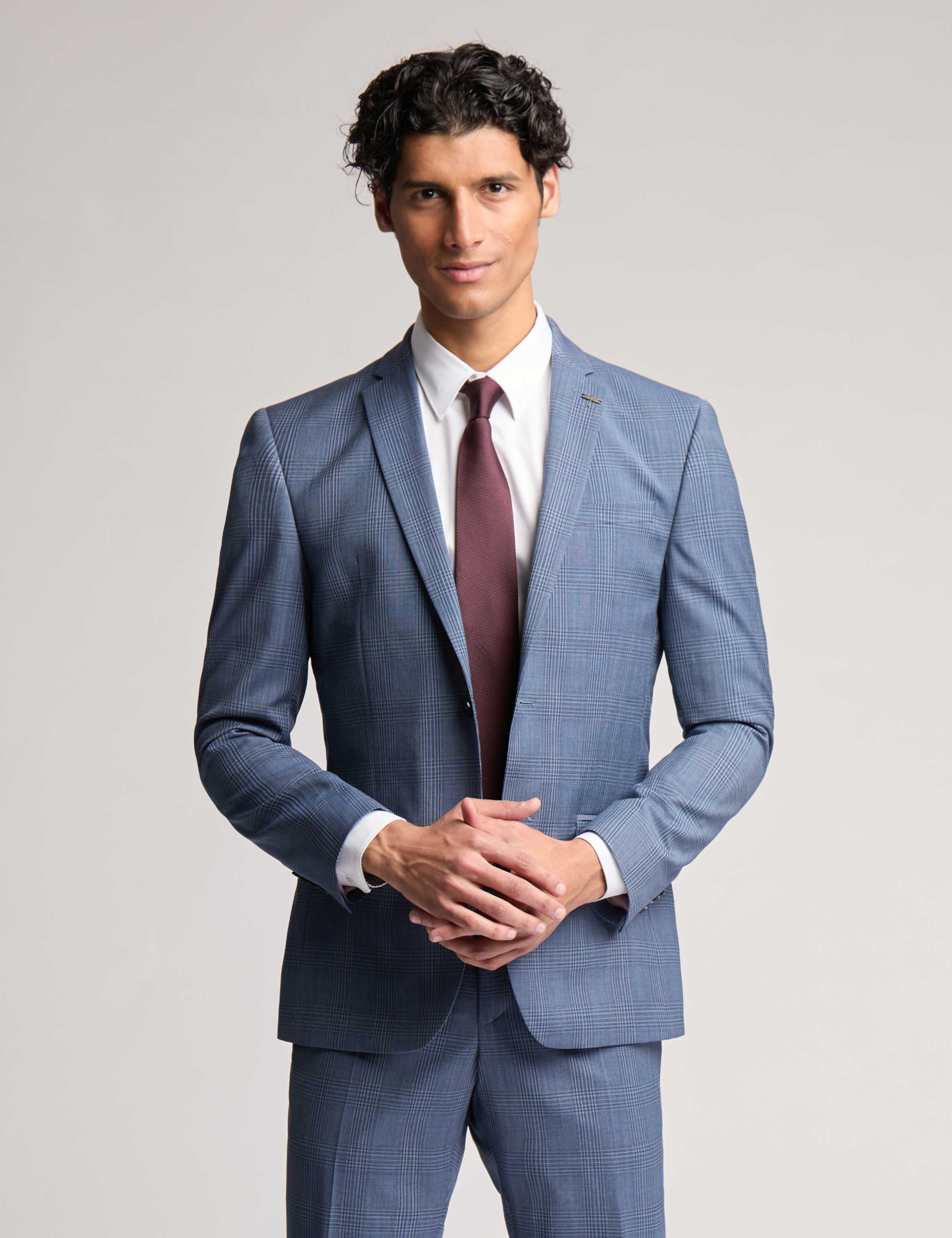 Slim Fit Wool Rich Check Suit Jacket