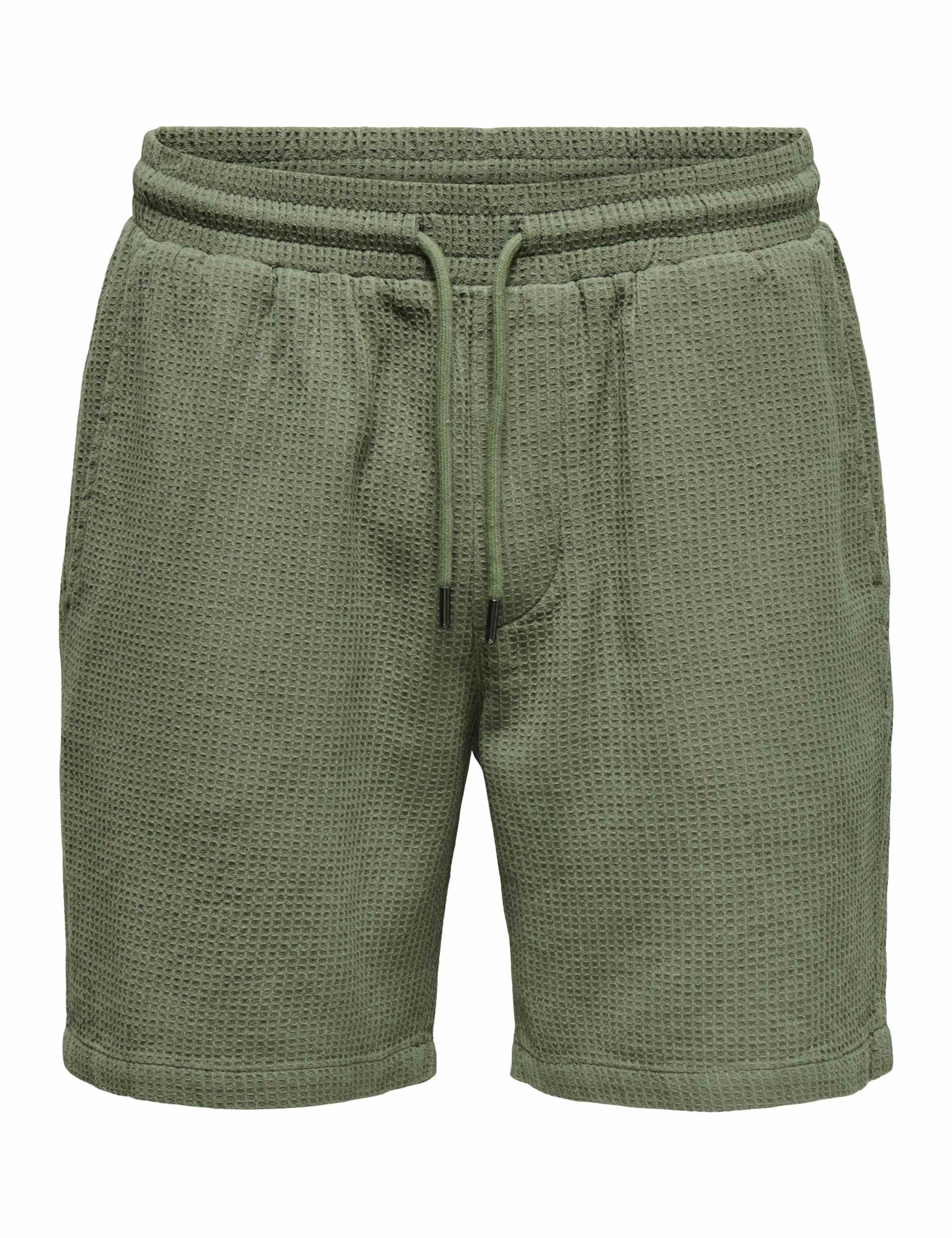 Pure Cotton Waffle Drawstring Shorts